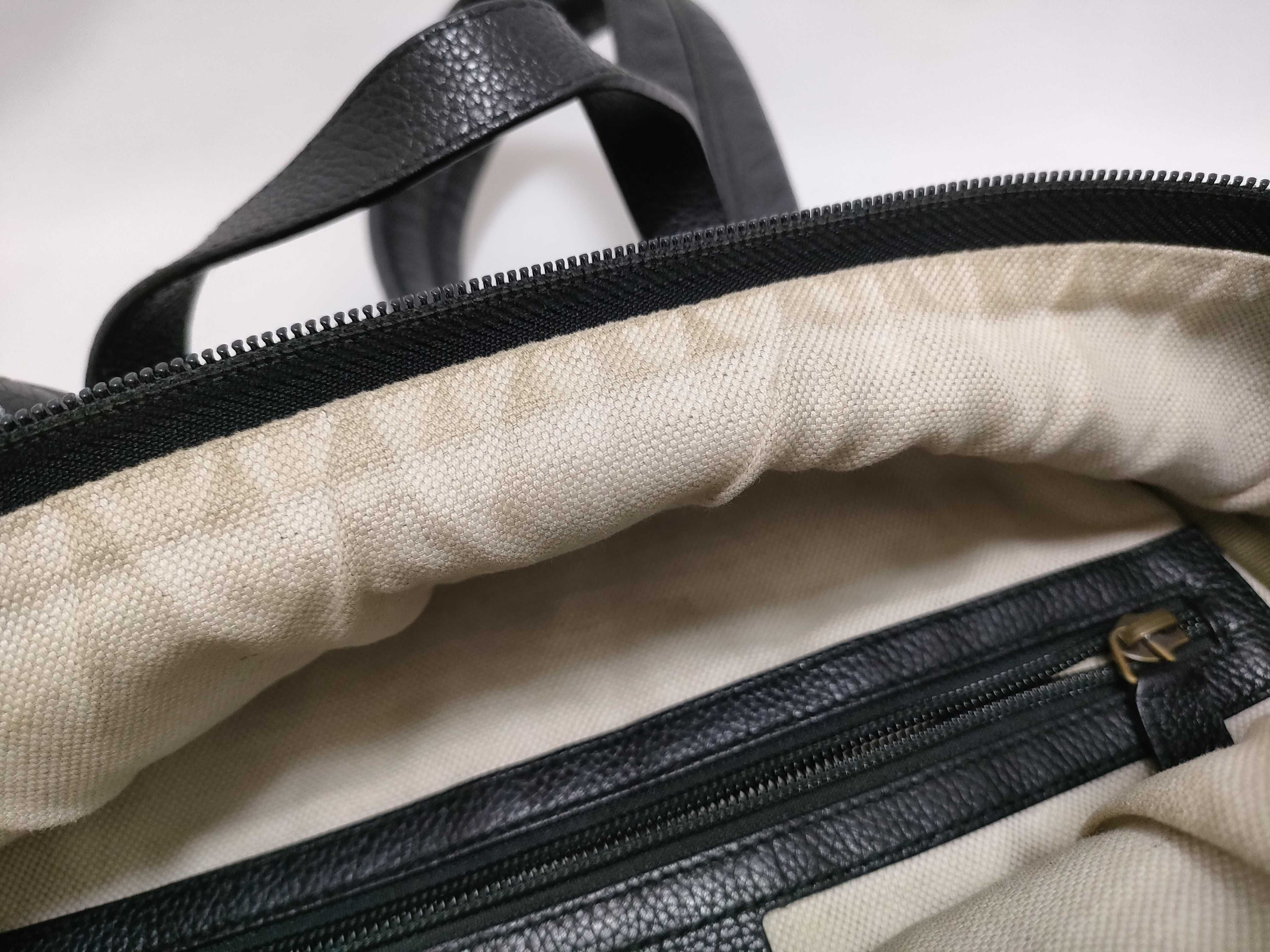 logo print leather backpack — view 14