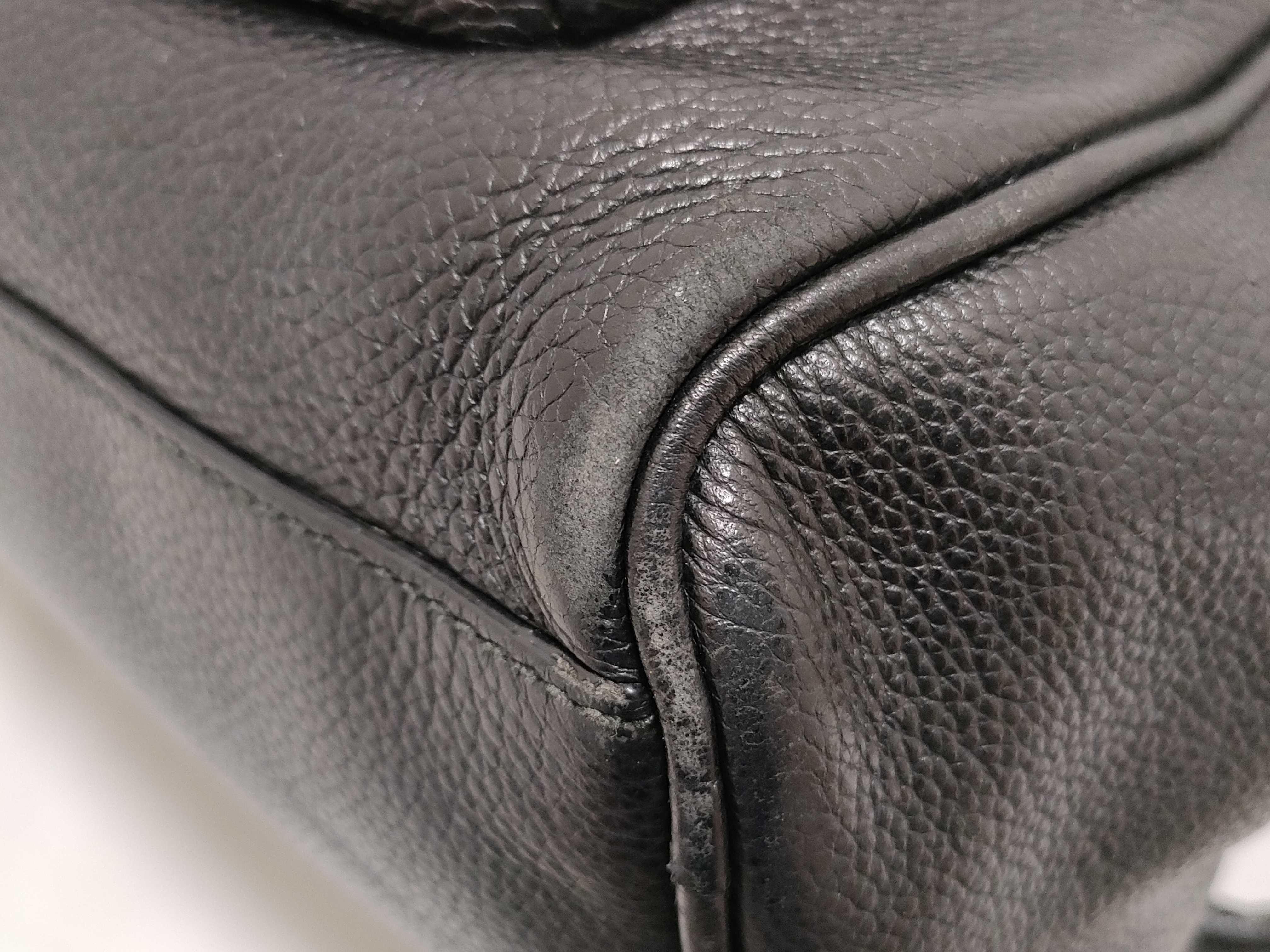 logo print leather backpack — view 6