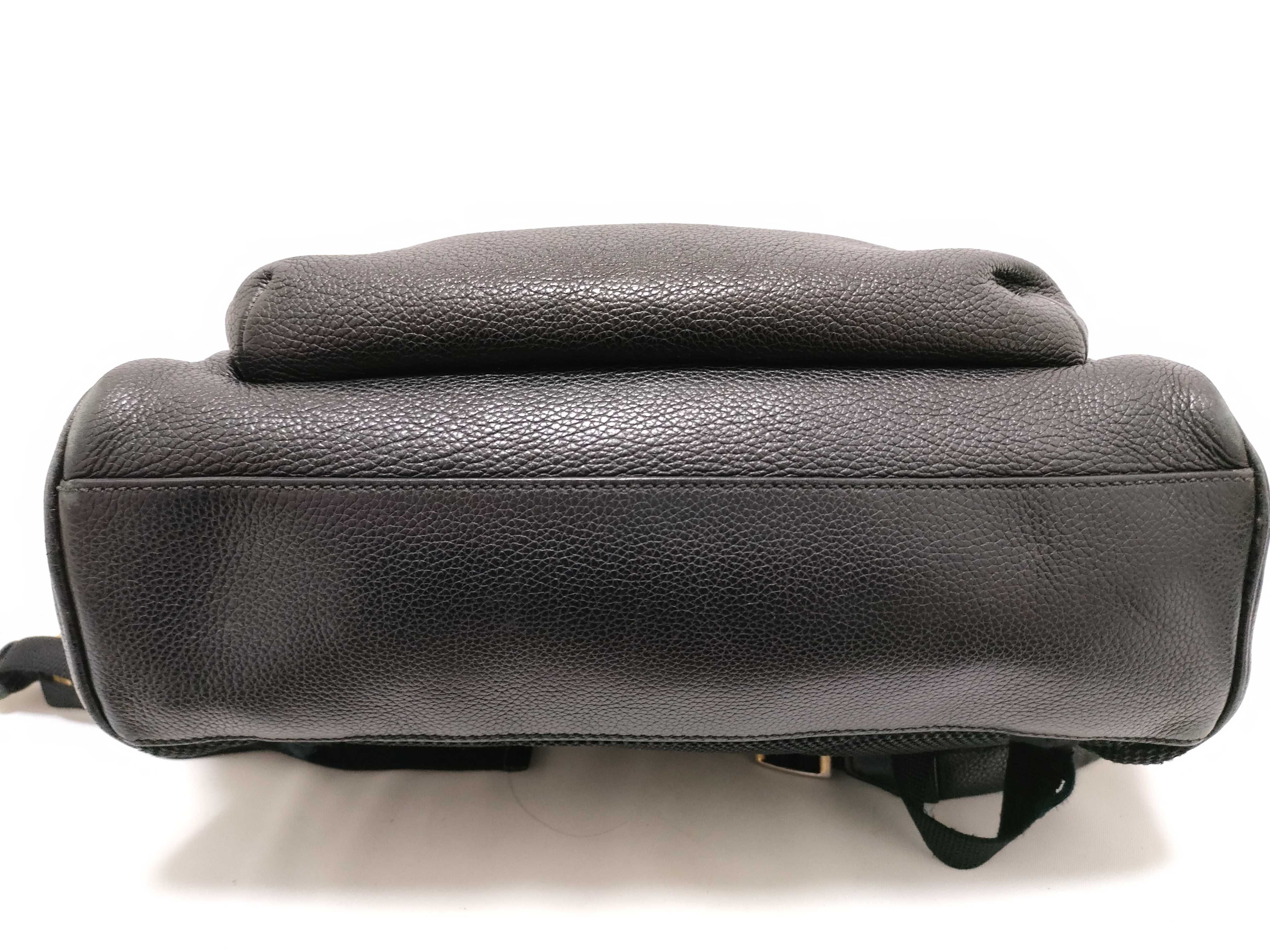 logo print leather backpack — view 7
