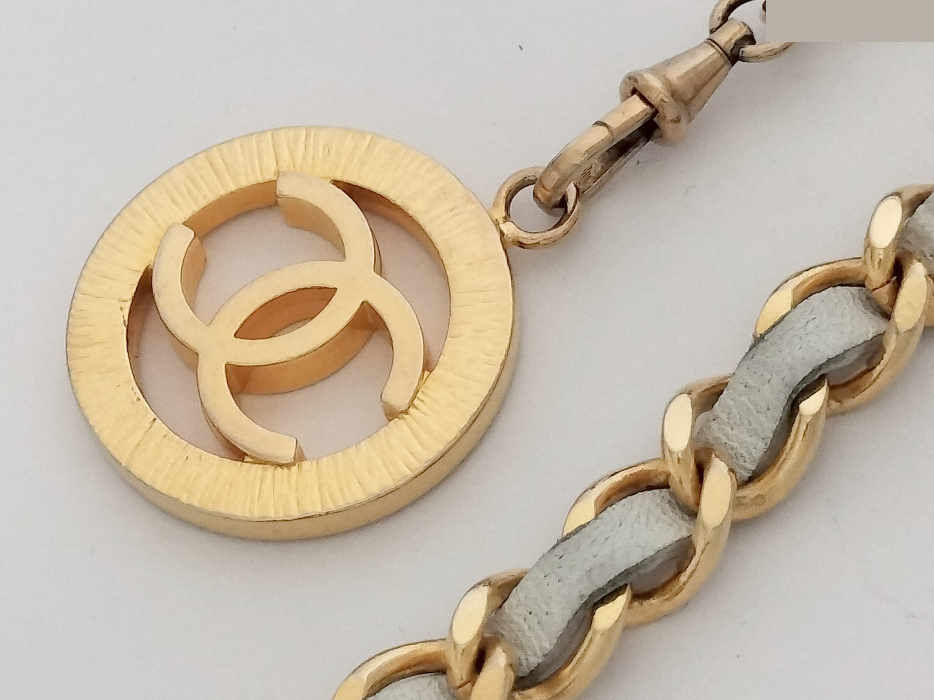 Coco Triple Gold Leather Chain Belt (Chain approx. 74cm) — view 7