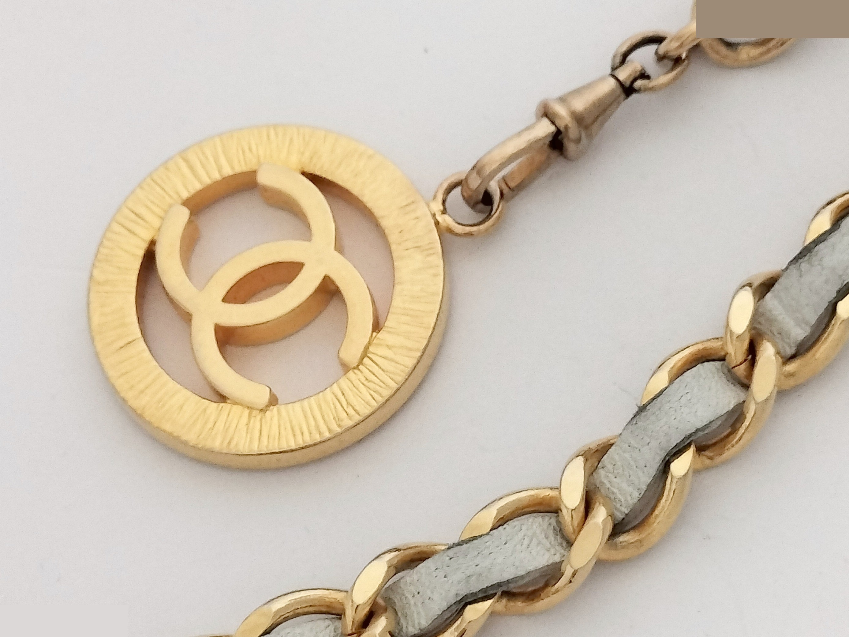 Coco Triple Gold Leather Chain Belt (Chain approx. 74cm) — view 8