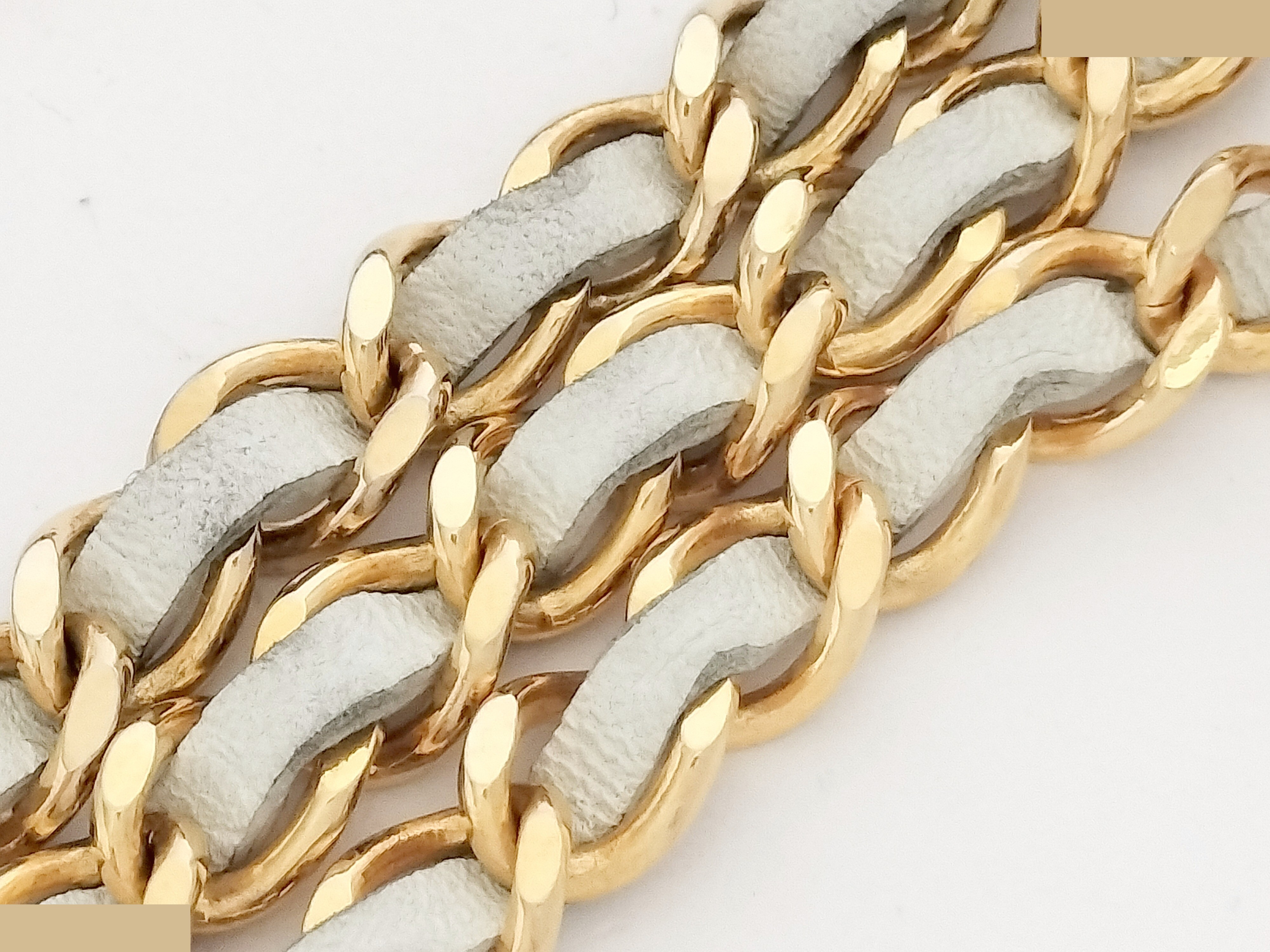 Coco Triple Gold Leather Chain Belt (Chain approx. 74cm) — view 10