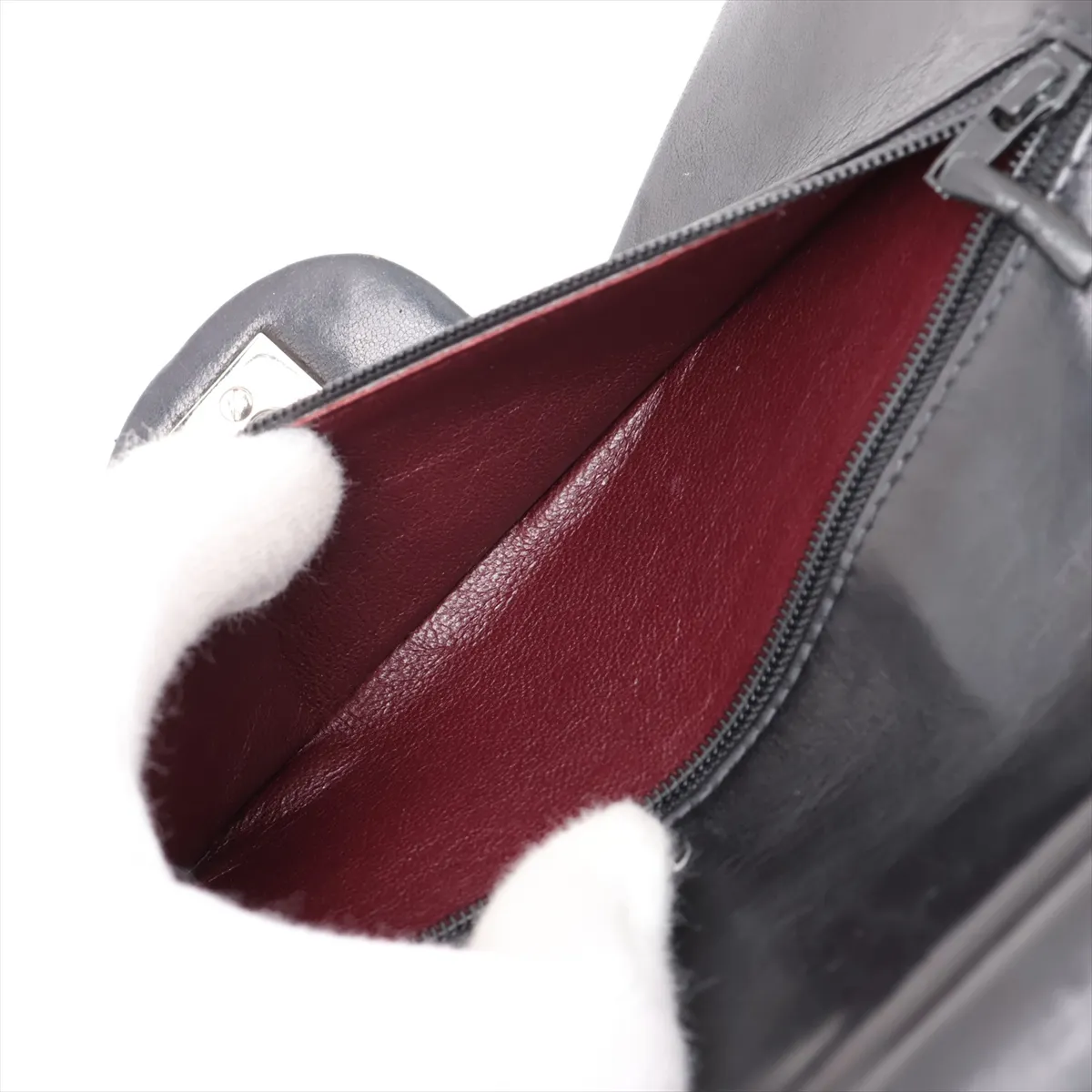 Matelassé 25 Lambskin Double Flap Double Chain Bag, Black with Silver Hardware, 6730489, Series 6, A01113 — view 9