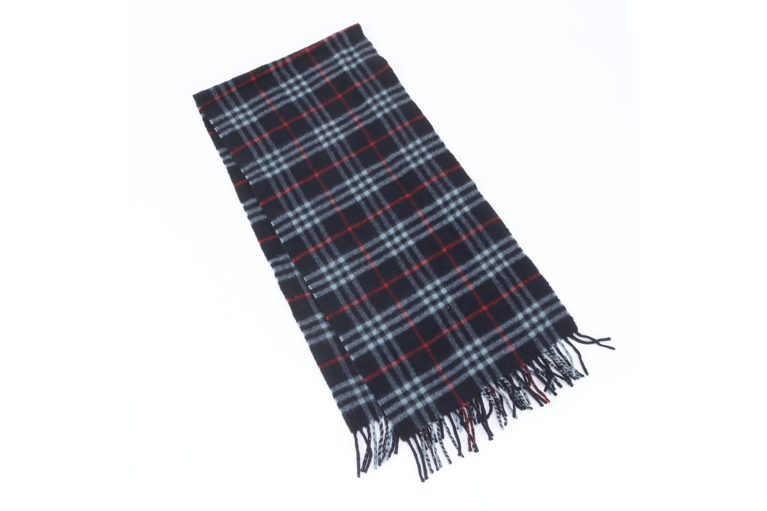 Tag attached, 100% cashmere, Nova Check pattern scarf. — view 2