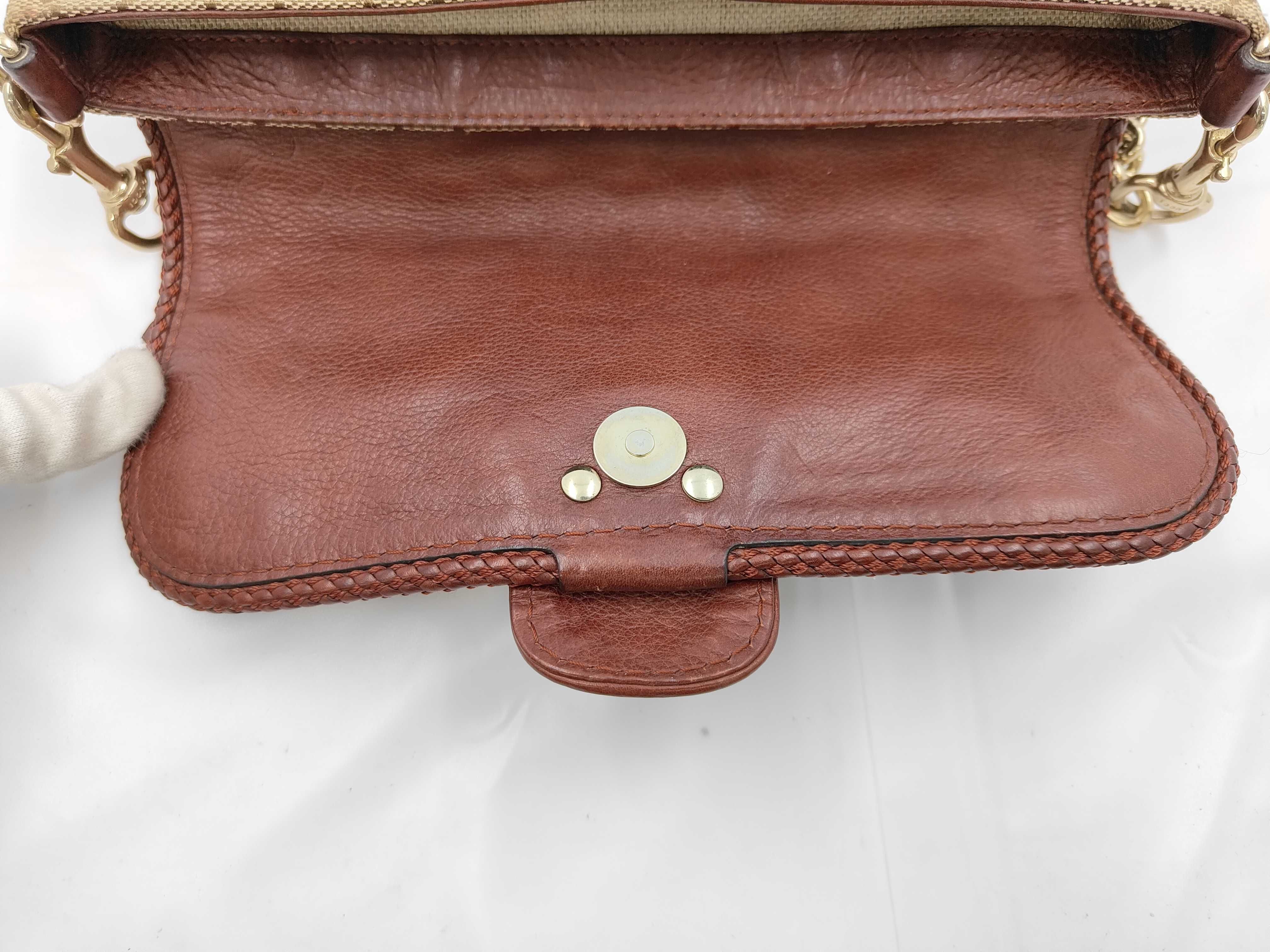 GG Burgundy Canvas GG Monogram Tassel Chain Shoulder Bag — view 7