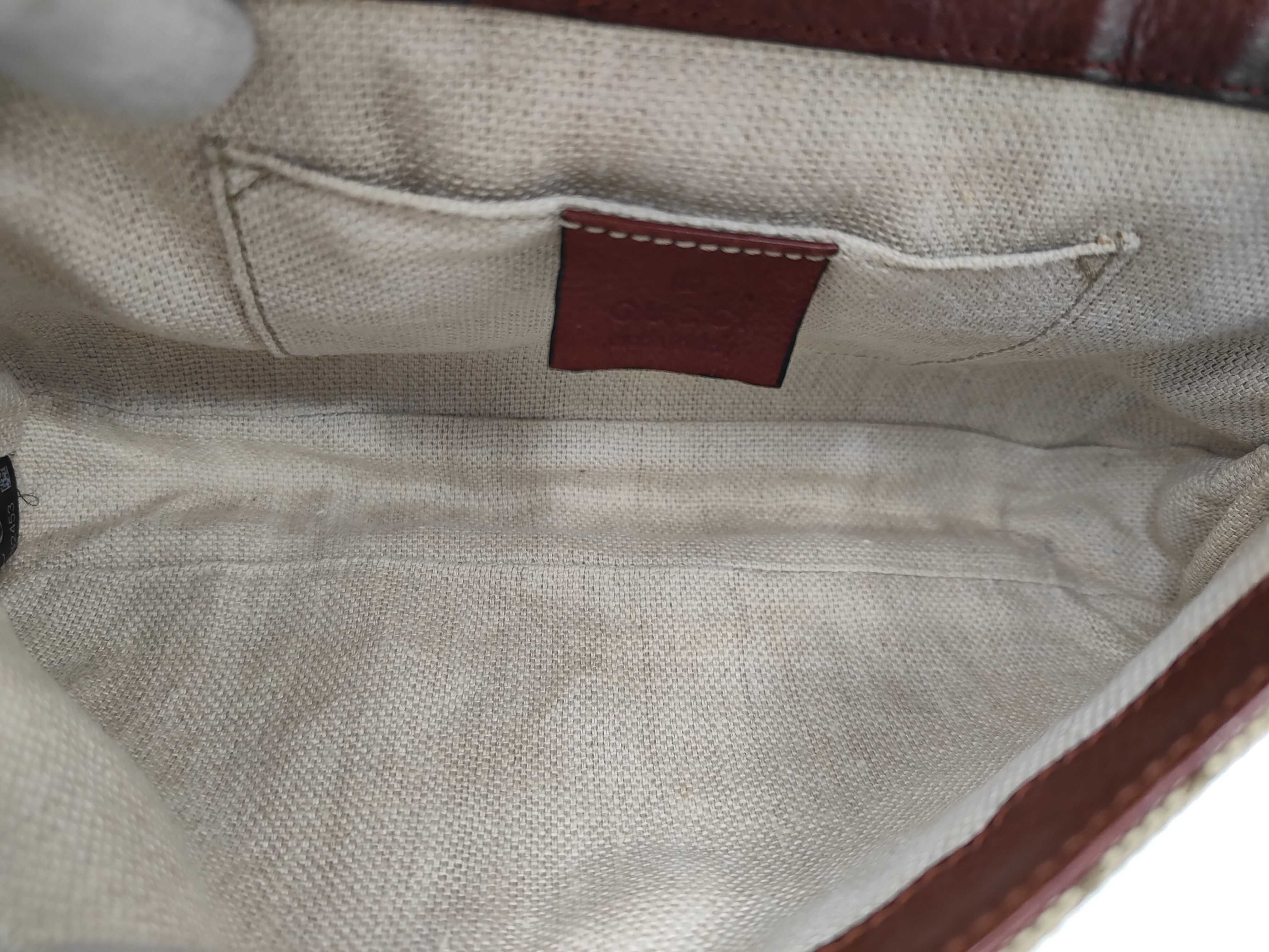 GG Burgundy Canvas GG Monogram Tassel Chain Shoulder Bag — view 9