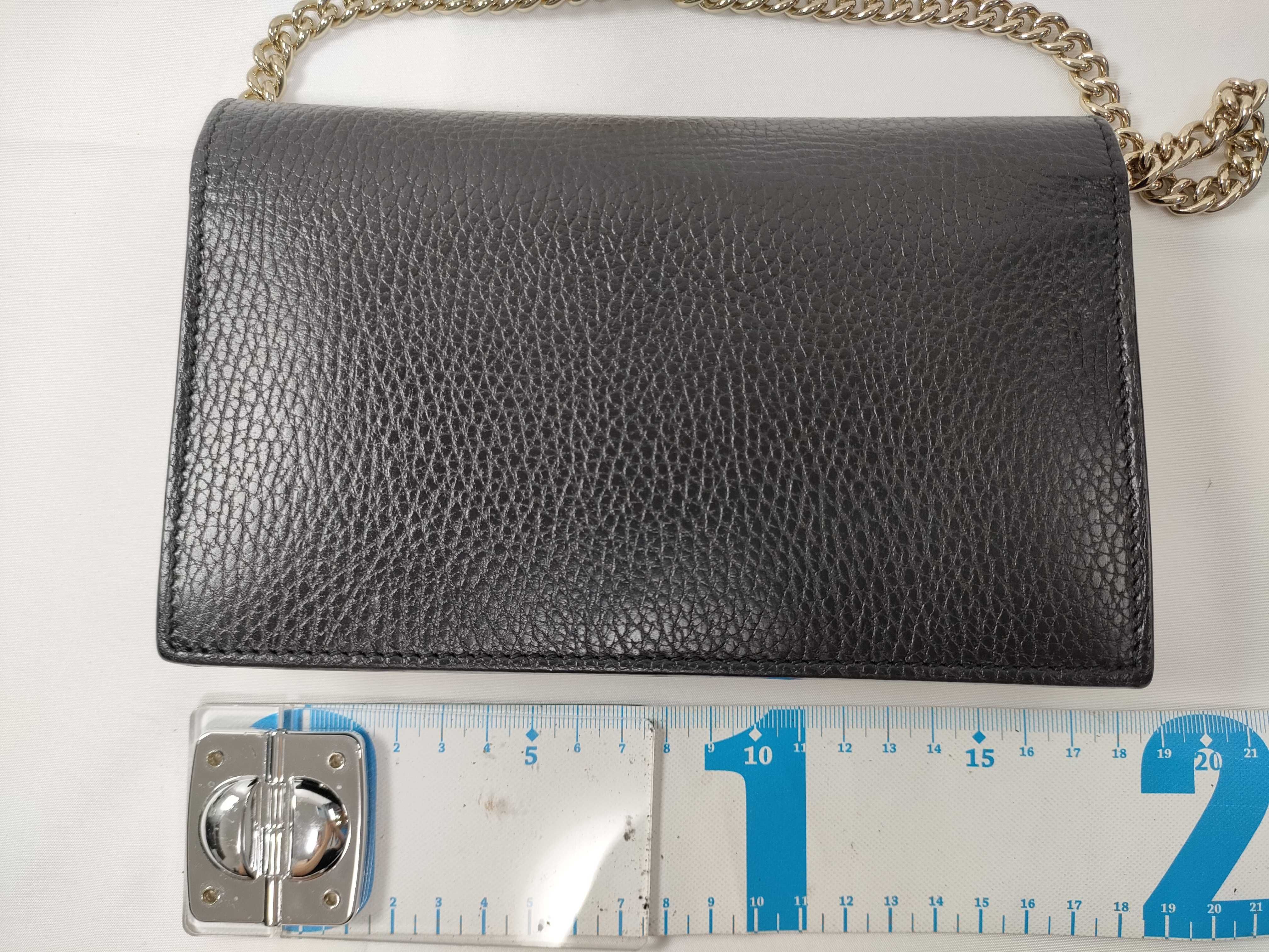 Interlocking G Leather Chain Wallet Black 615523 Outlet Shoulder Bag — view 2