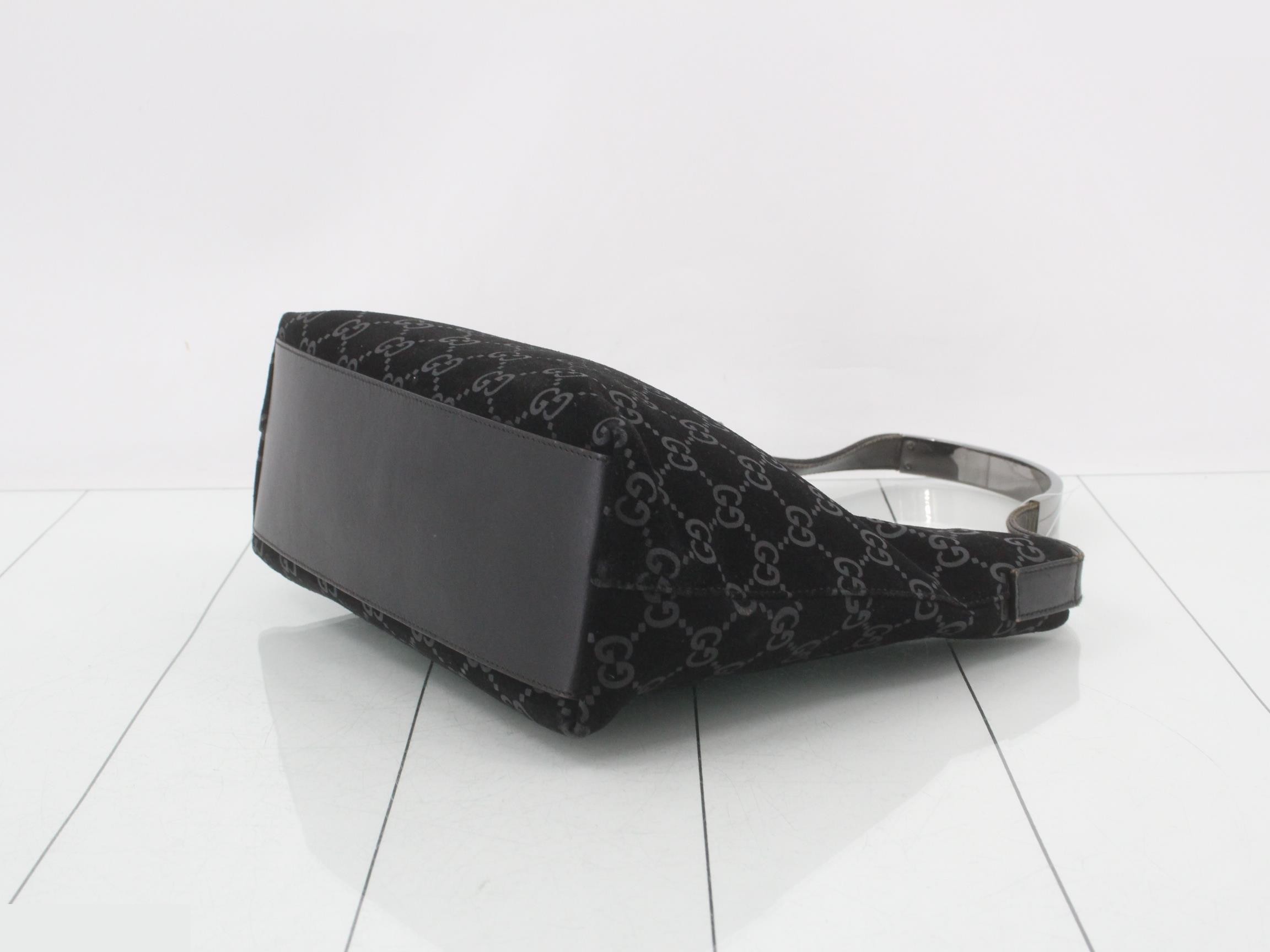 Suede silver plated shoulder bag — view 6