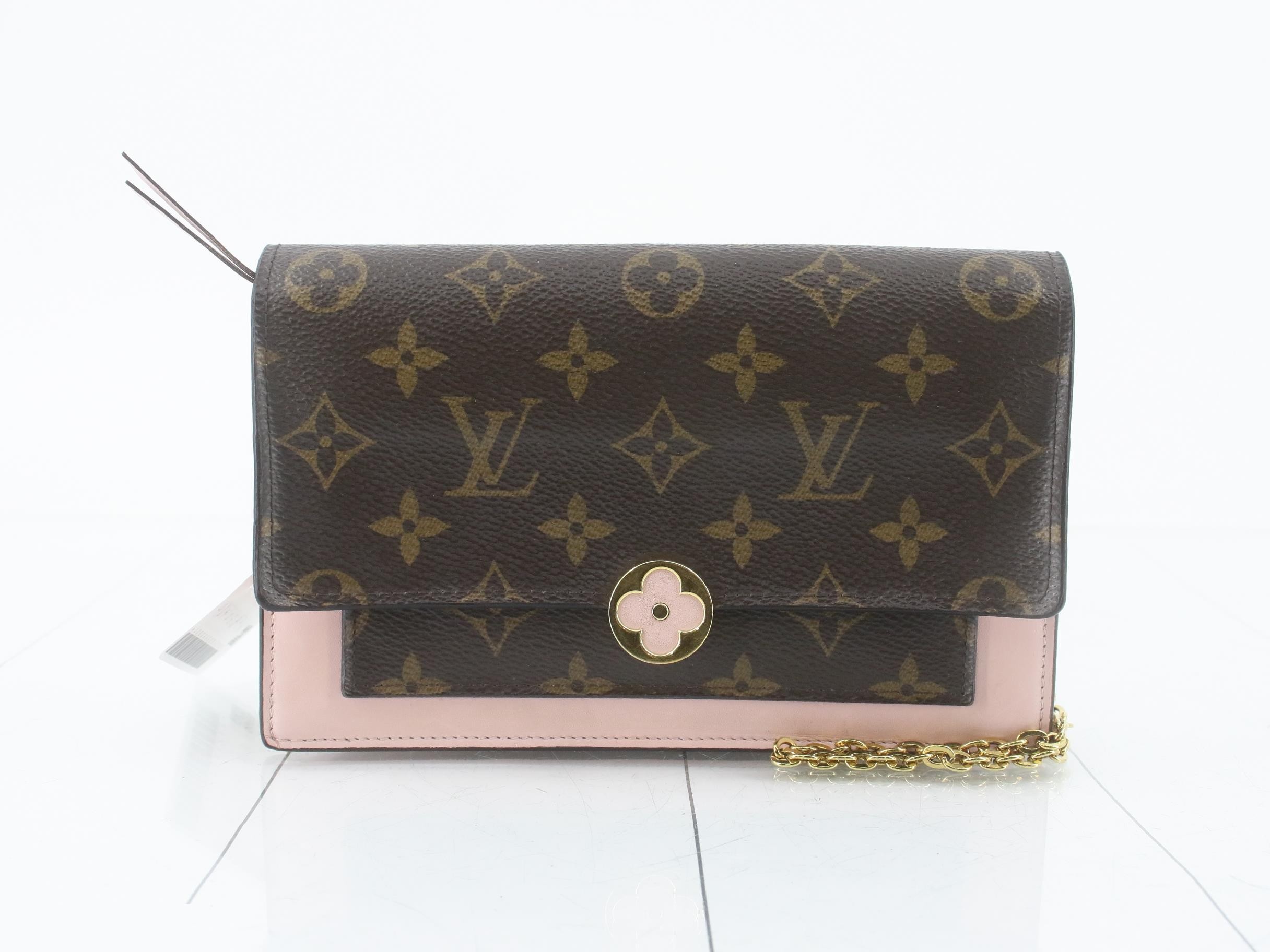 Monogram Portefeuille Flore Chain Rose Ballerine Shoulder Bag