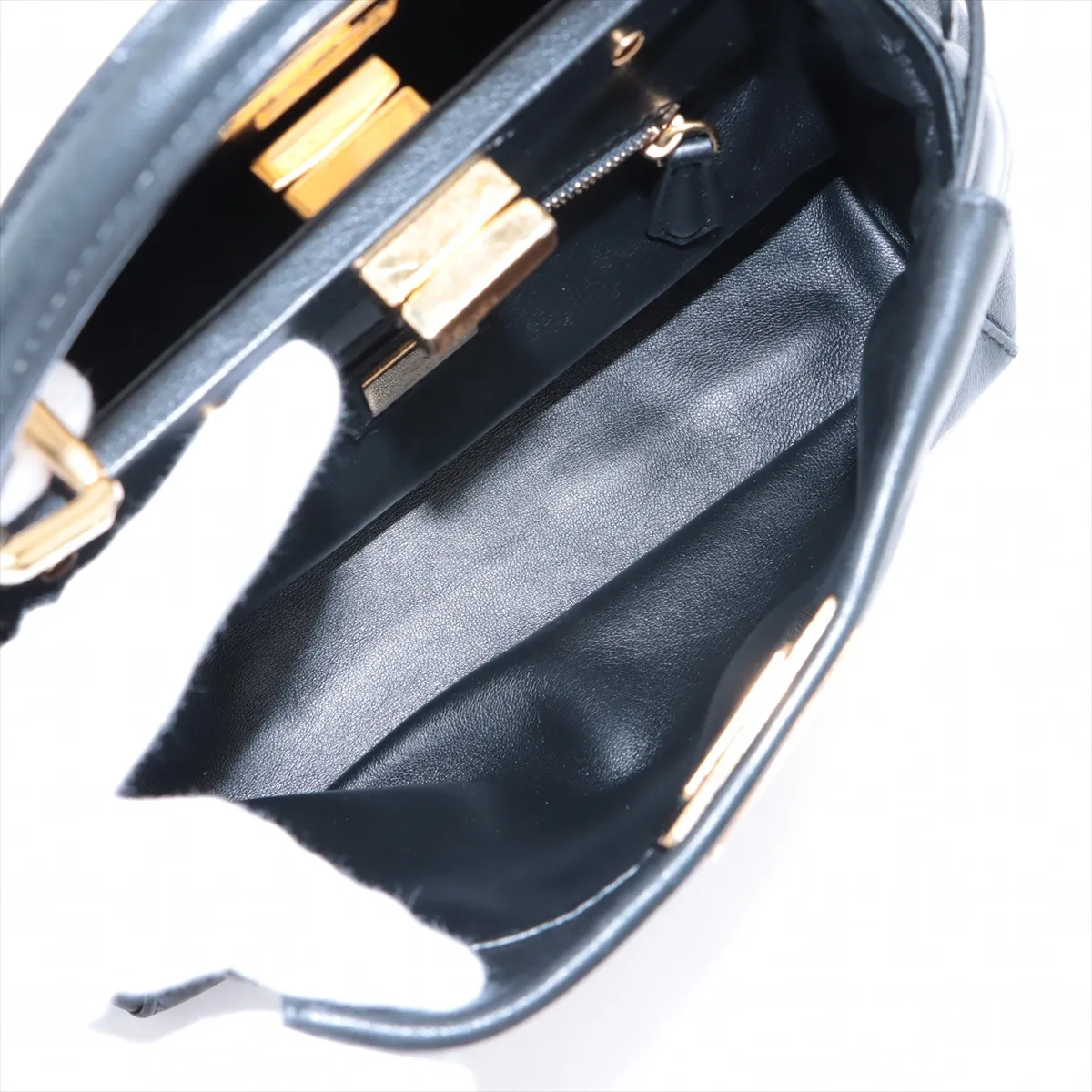 Mini Peekaboo Leather 2WAY Handbag Black 8BN244 — view 8