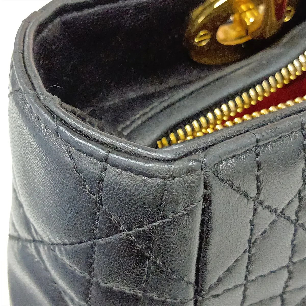 Cannage Lady Dior Leather Handbag, Black — view 11