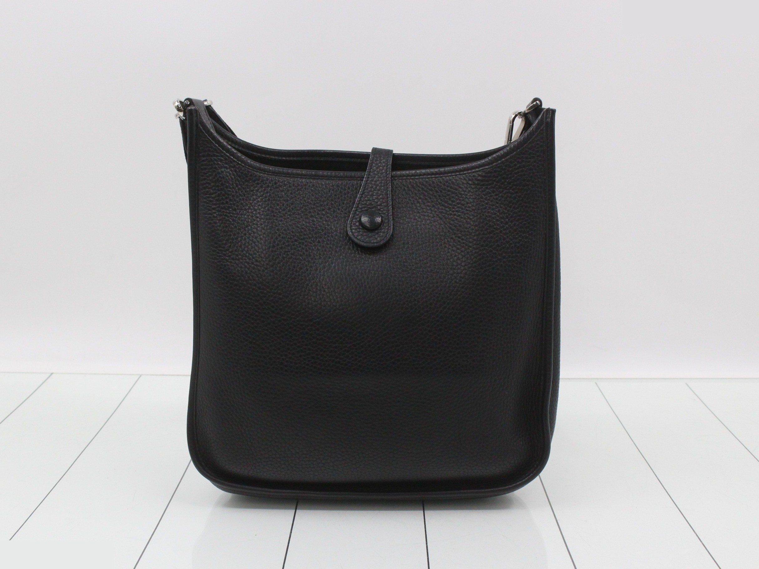 Evelyn Black Leather Shoulder Bag — view 2