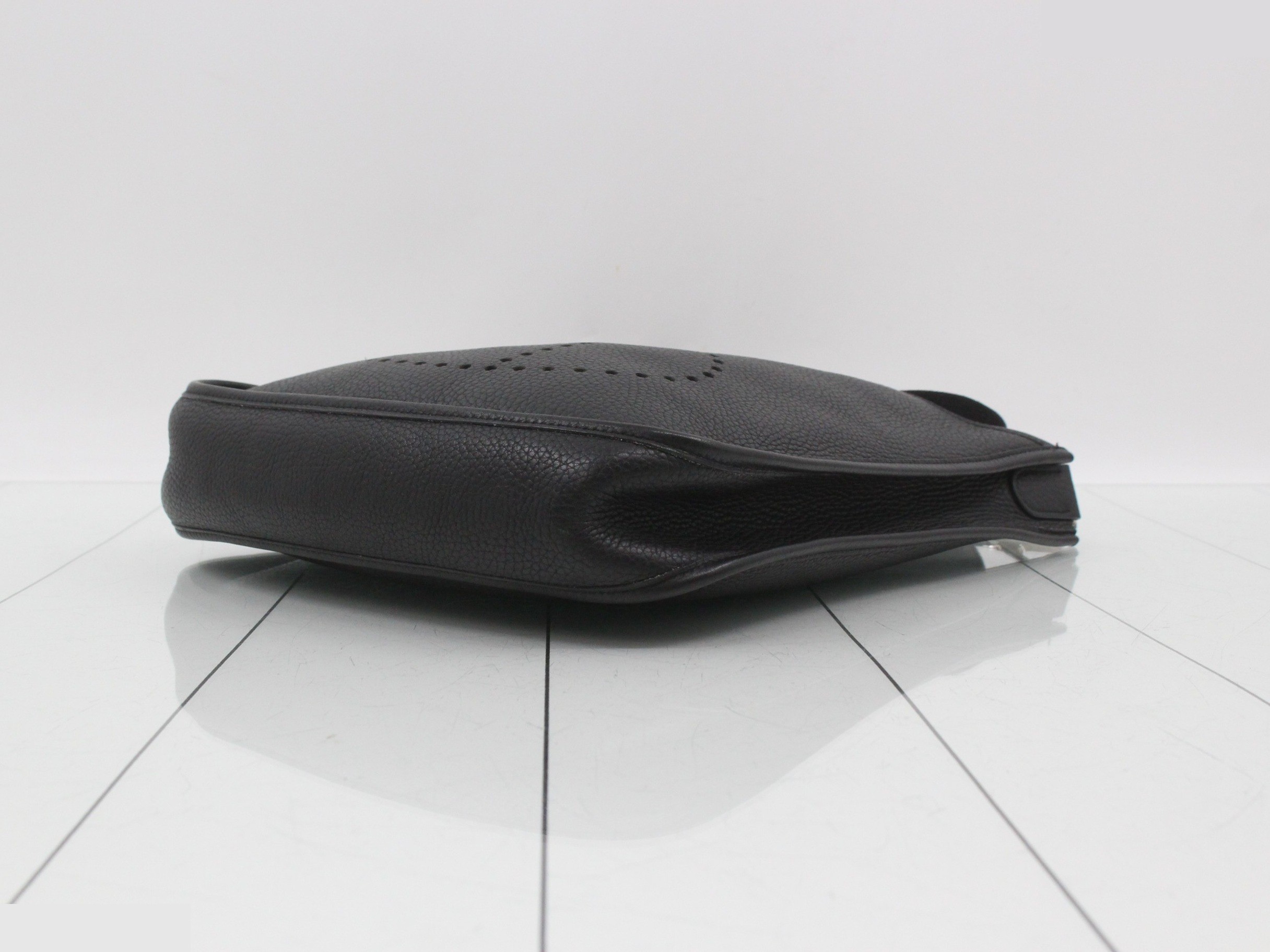 Evelyn Black Leather Shoulder Bag — view 6