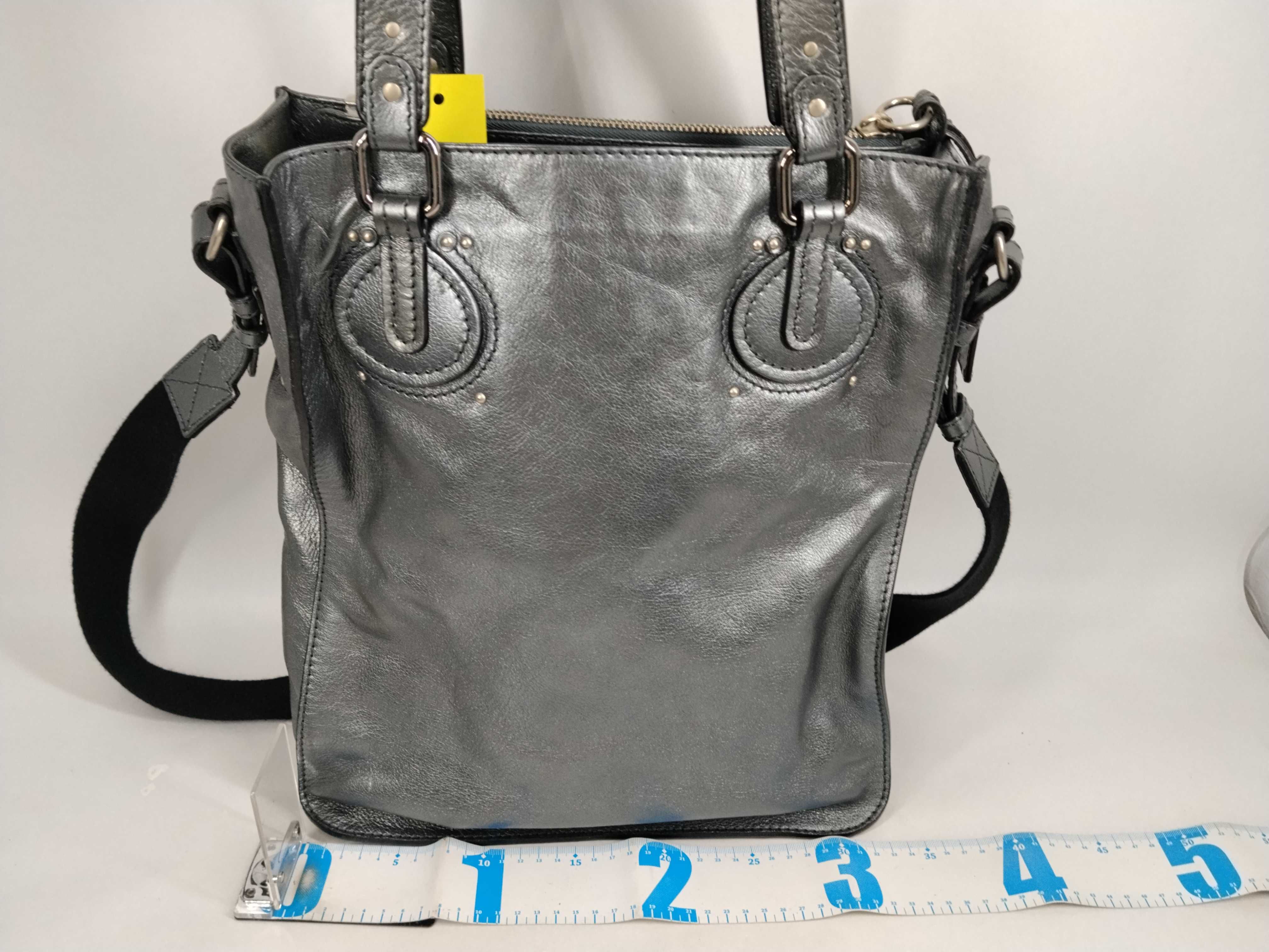 Mr. Paddington 2-Way Tote Bag, Leather, Silver Tote Bag — view 2