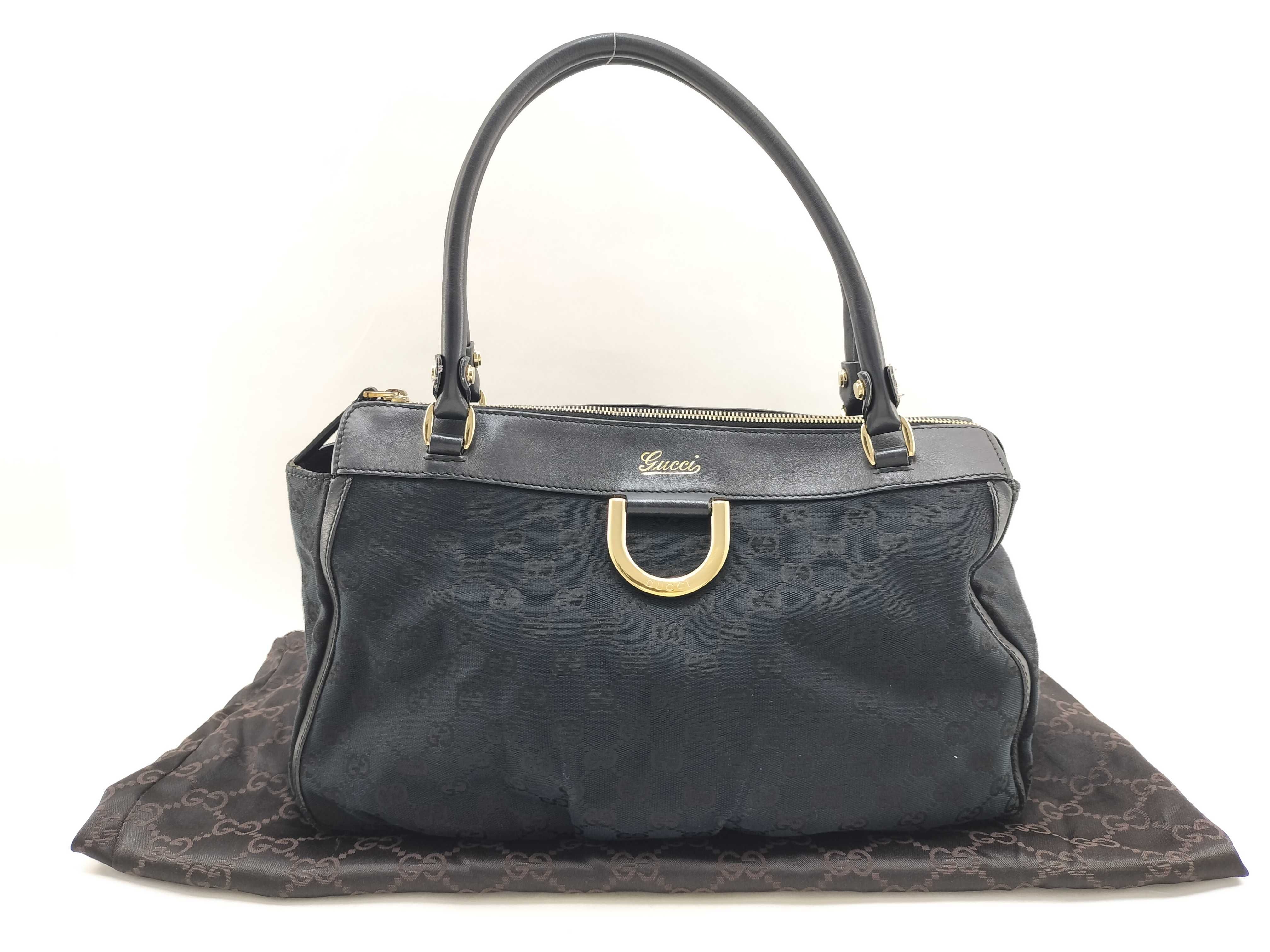GG Canvas Gucci Abbey Tote Bag 189831 Black Tote Bag