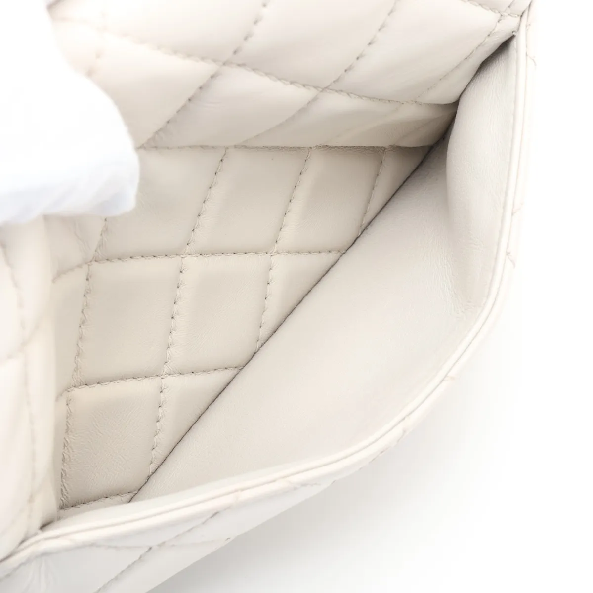 Mini Matelassé Lambskin Single Flap Single Chain Bag, Gray with Gold Hardware, TN2710LE, Random Plate — view 9