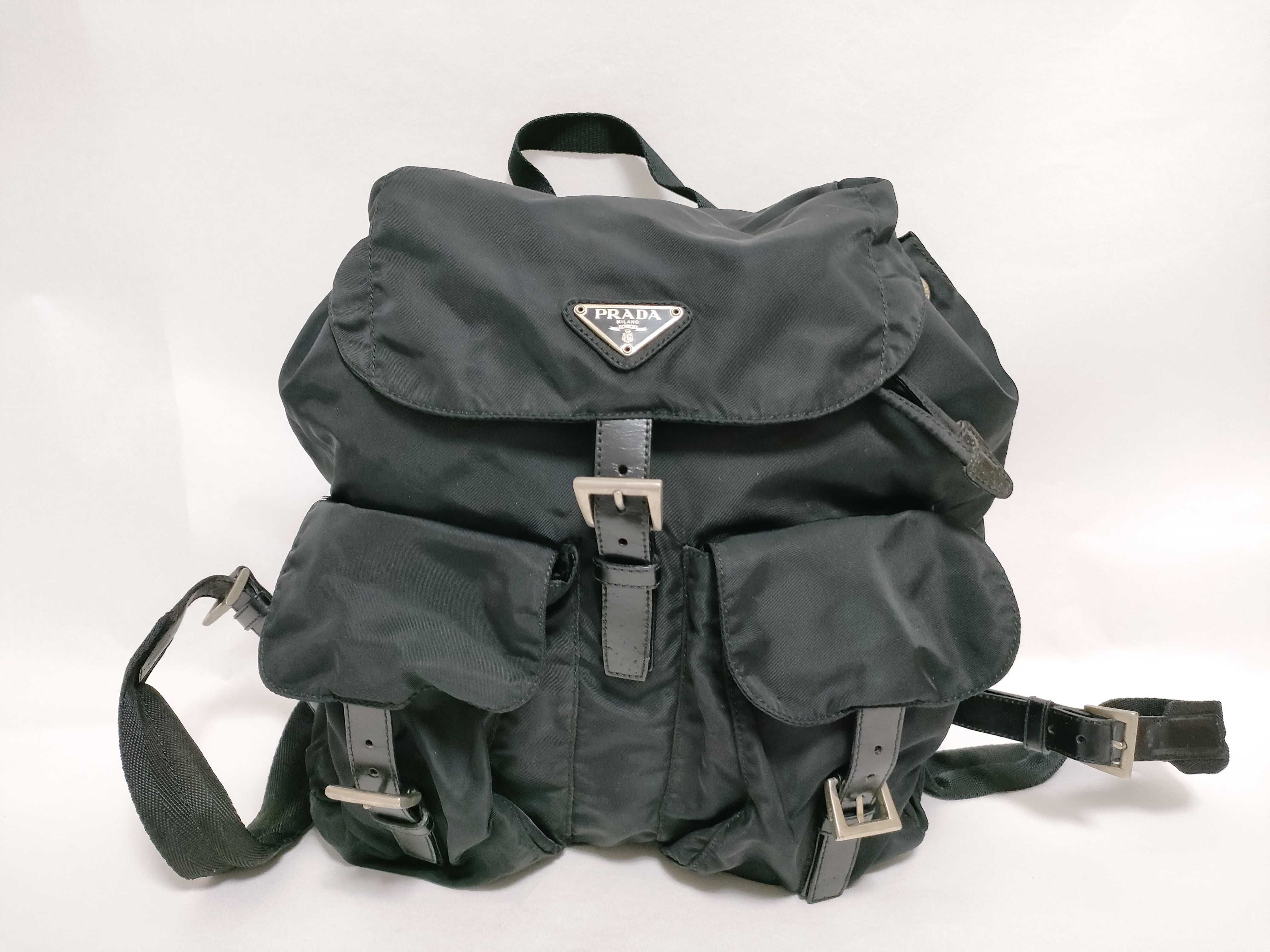 Nylon Prada Rucksack Backpack Triangle Logo Black Rucksack