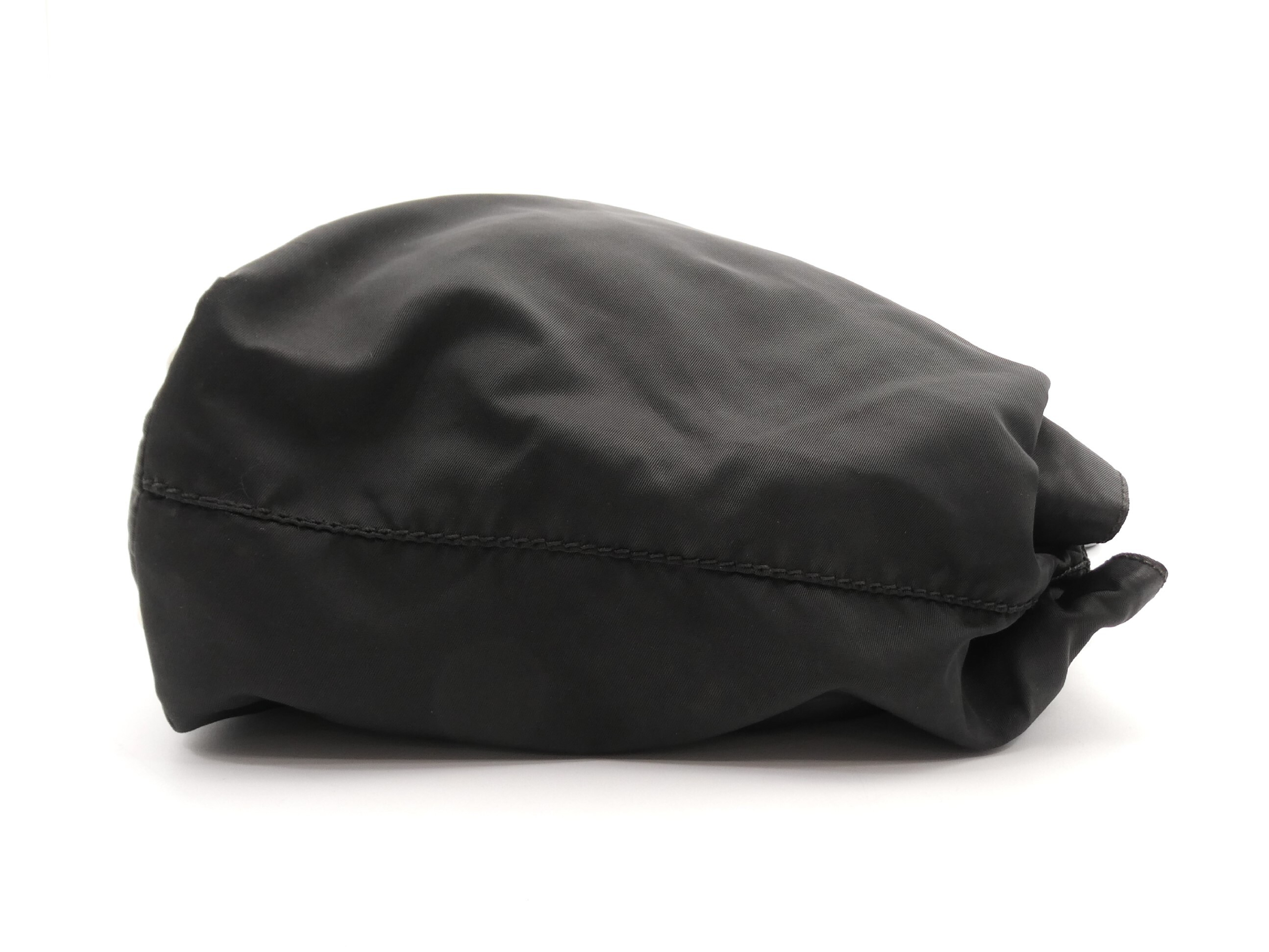 logo plate nylon leather shoulder bag — view 4