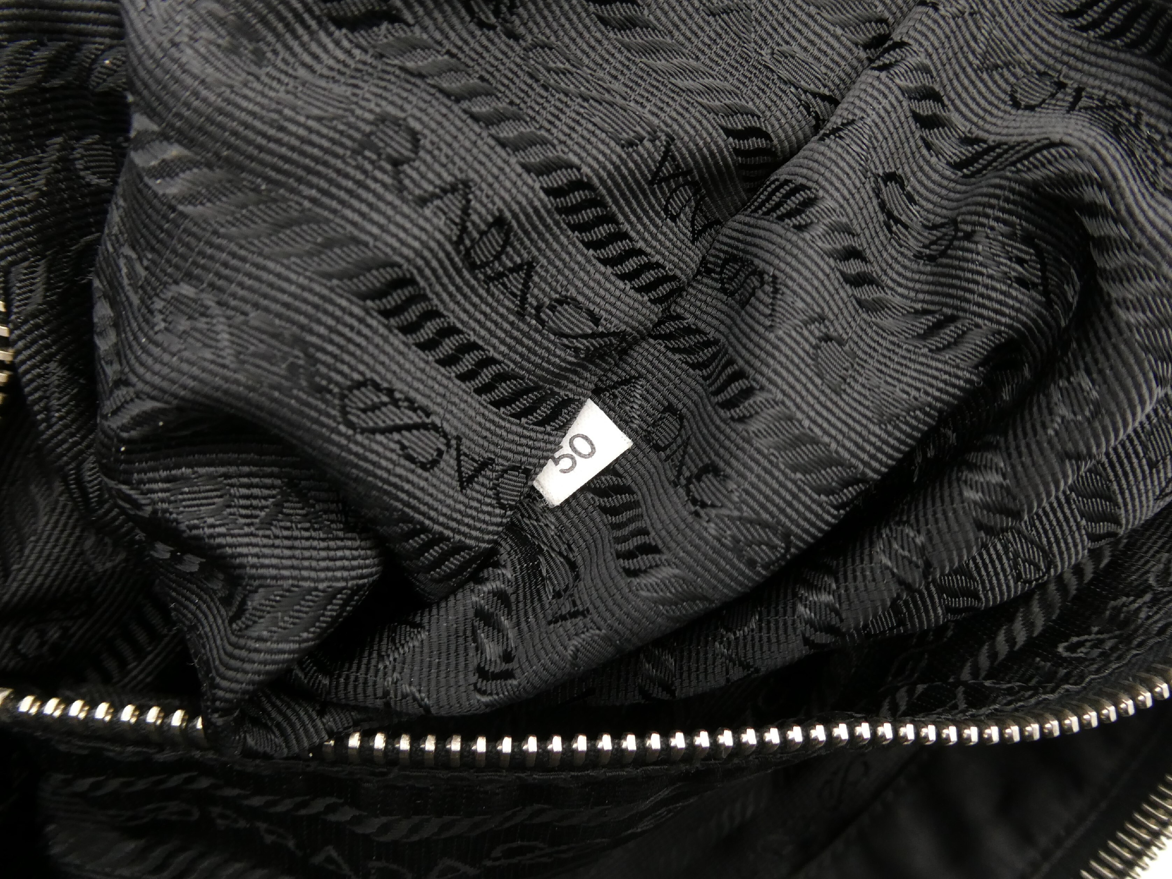 logo plate nylon leather shoulder bag — view 9