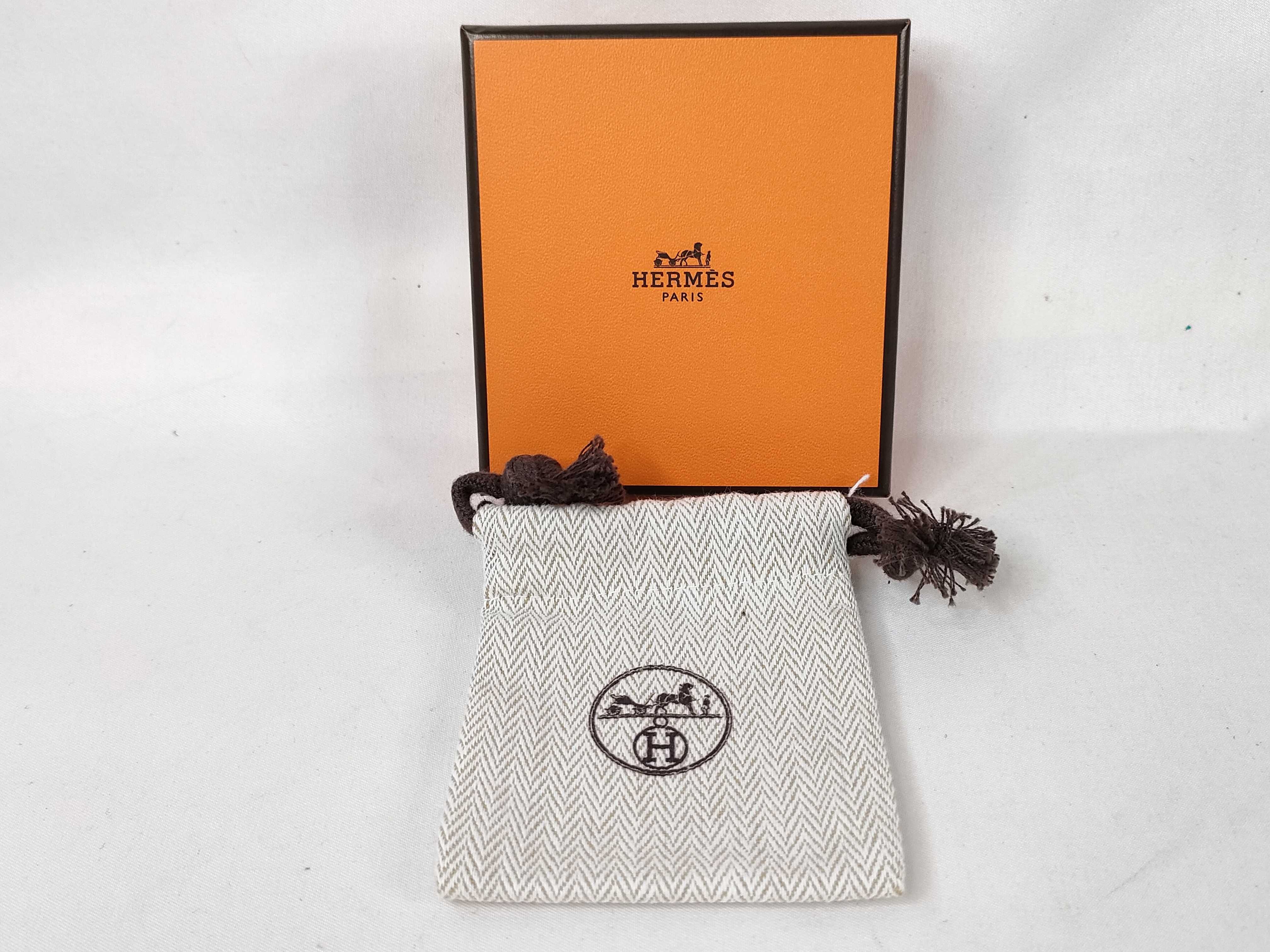 Mini Maillon Earrings, White, Silver Hardware, Hermes Earrings — view 10