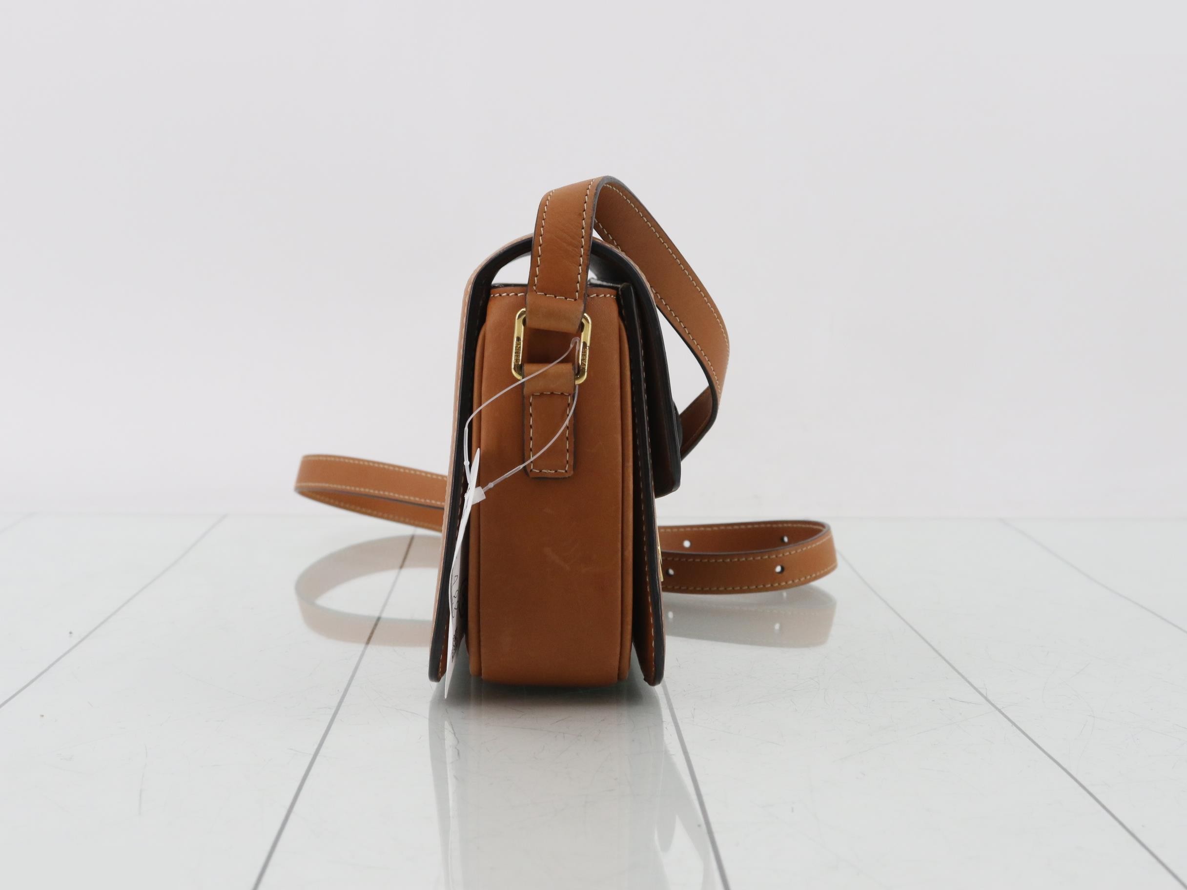 Triomphe PVC/Leather Shoulder Bag - Black/Light Brown — view 4