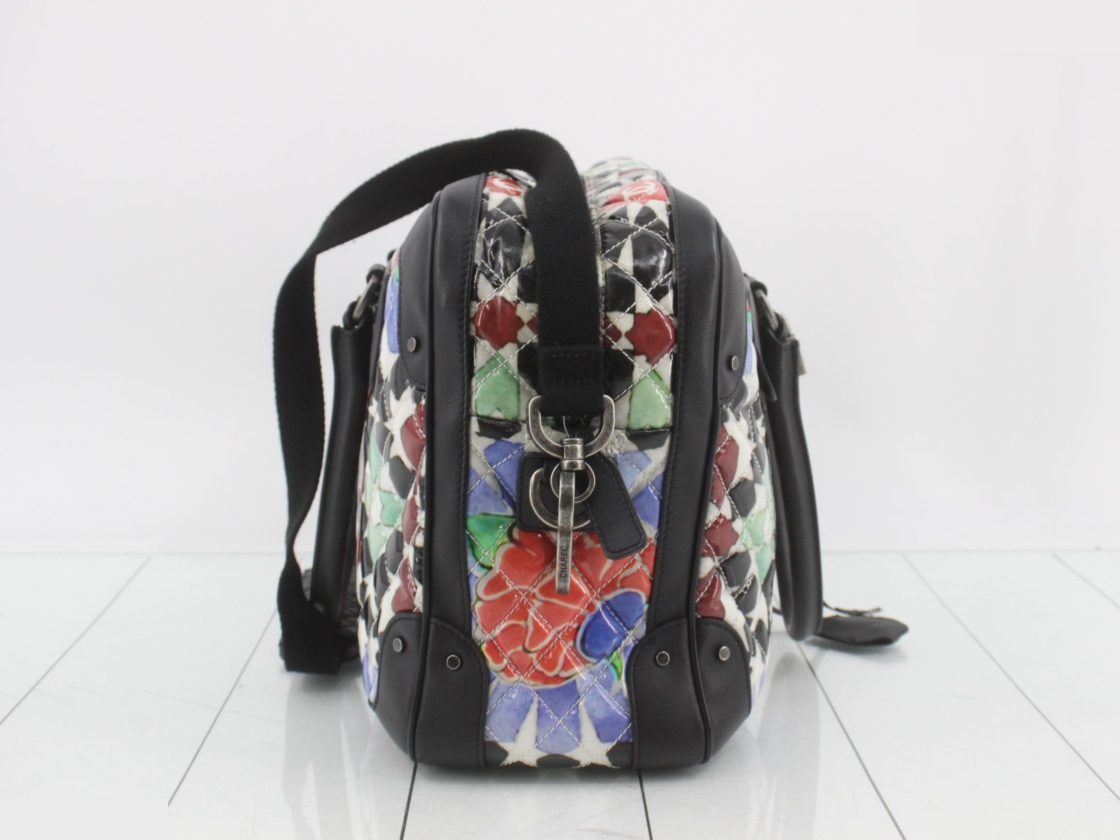 Paris Dubai 2-Way Travel Bag, Patent Leather x Calf Leather, Multicolor — view 4