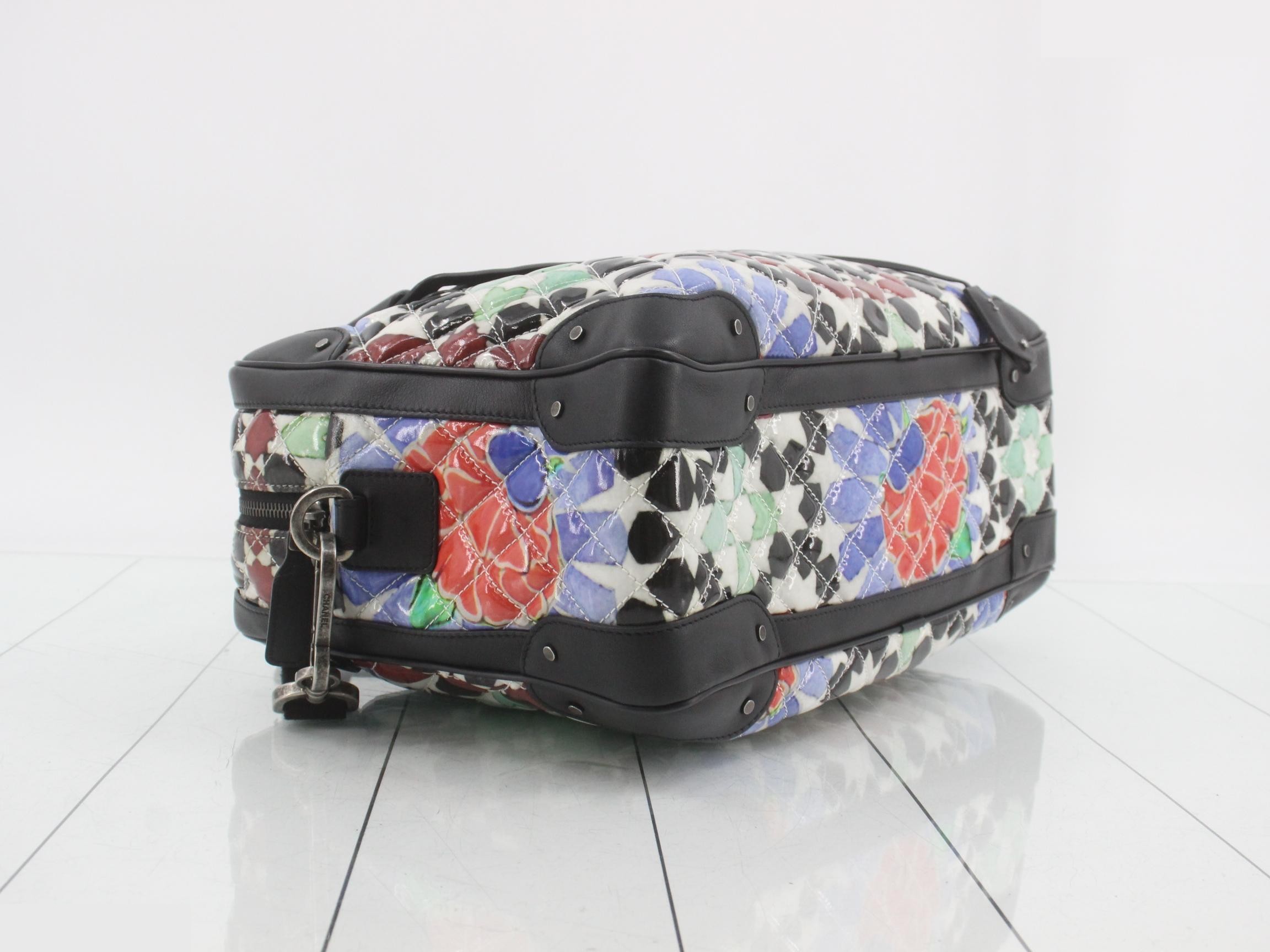 Paris Dubai 2-Way Travel Bag, Patent Leather x Calf Leather, Multicolor — view 5