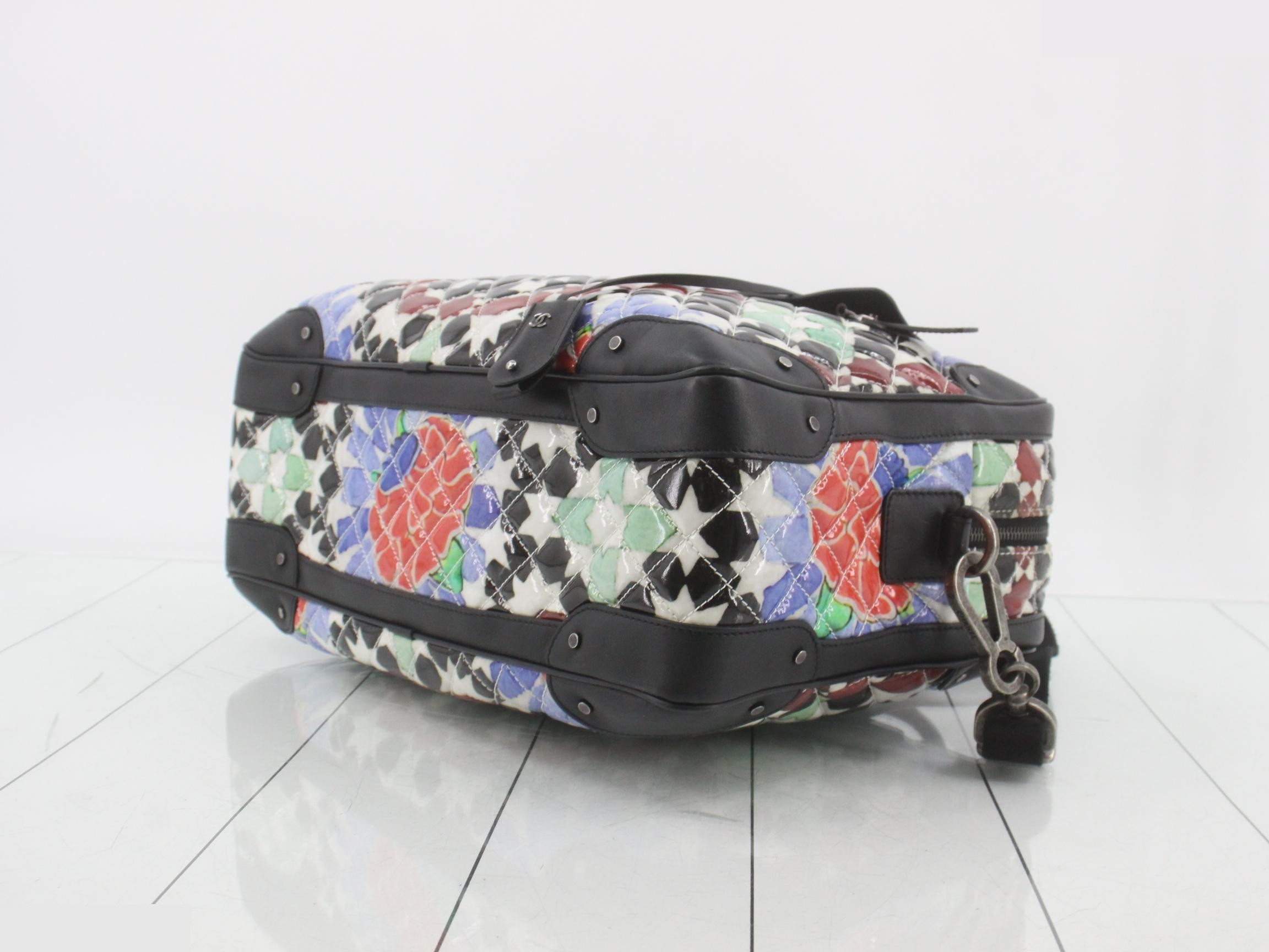 Paris Dubai 2-Way Travel Bag, Patent Leather x Calf Leather, Multicolor — view 6