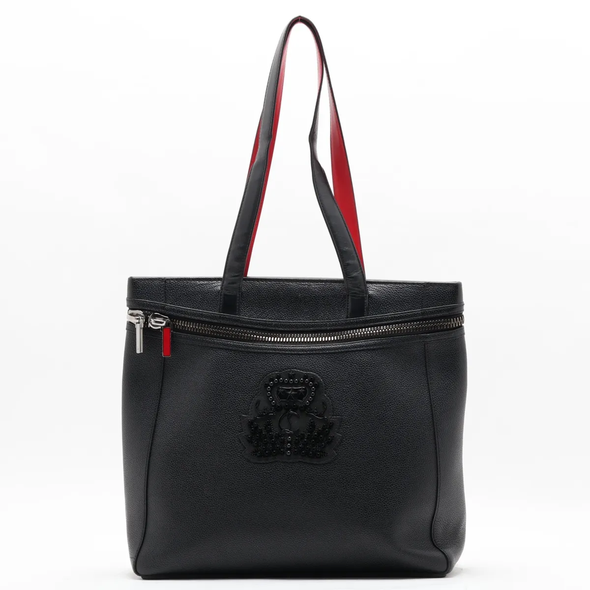 Cabas Leather Tote Bag, Black