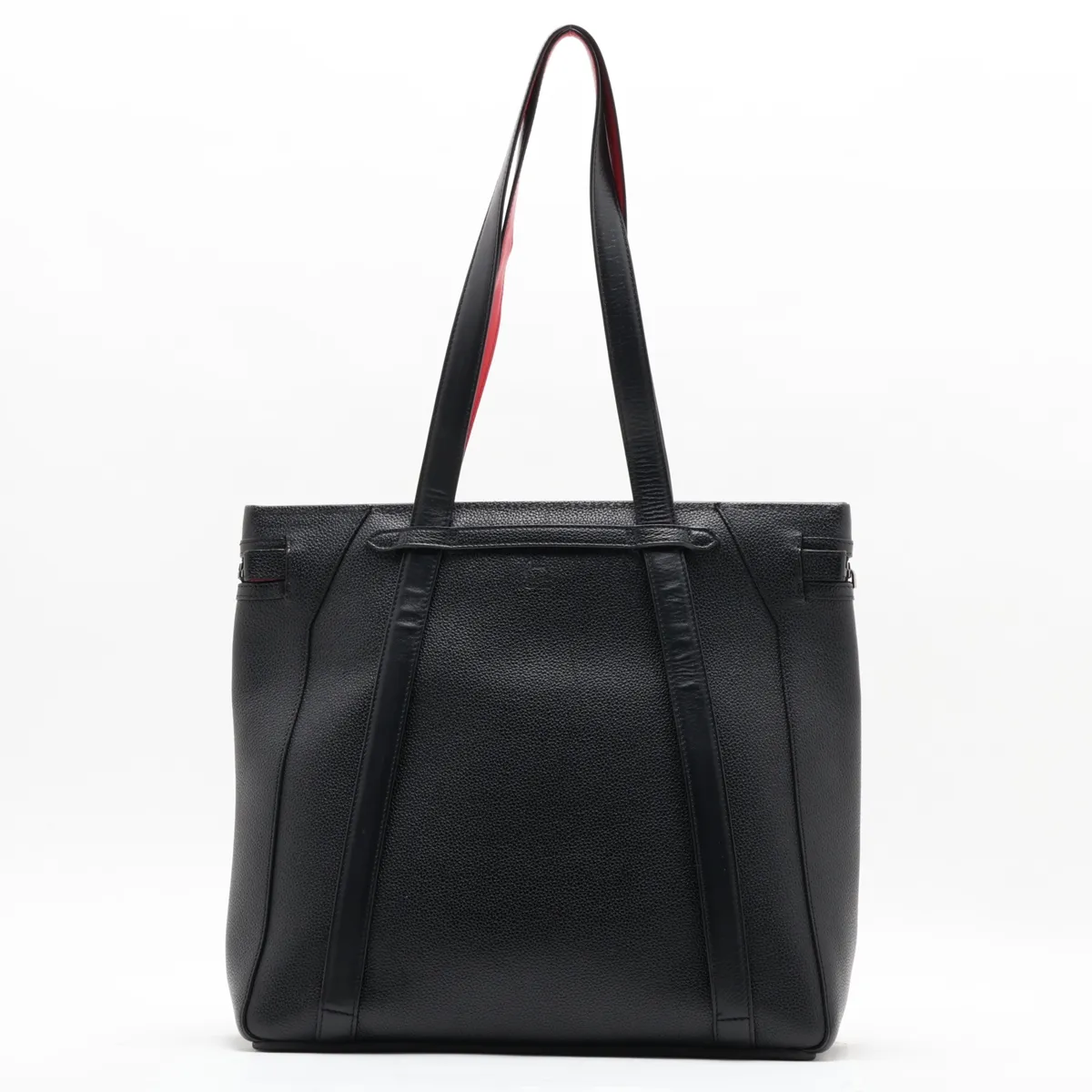 Cabas Leather Tote Bag, Black — view 2