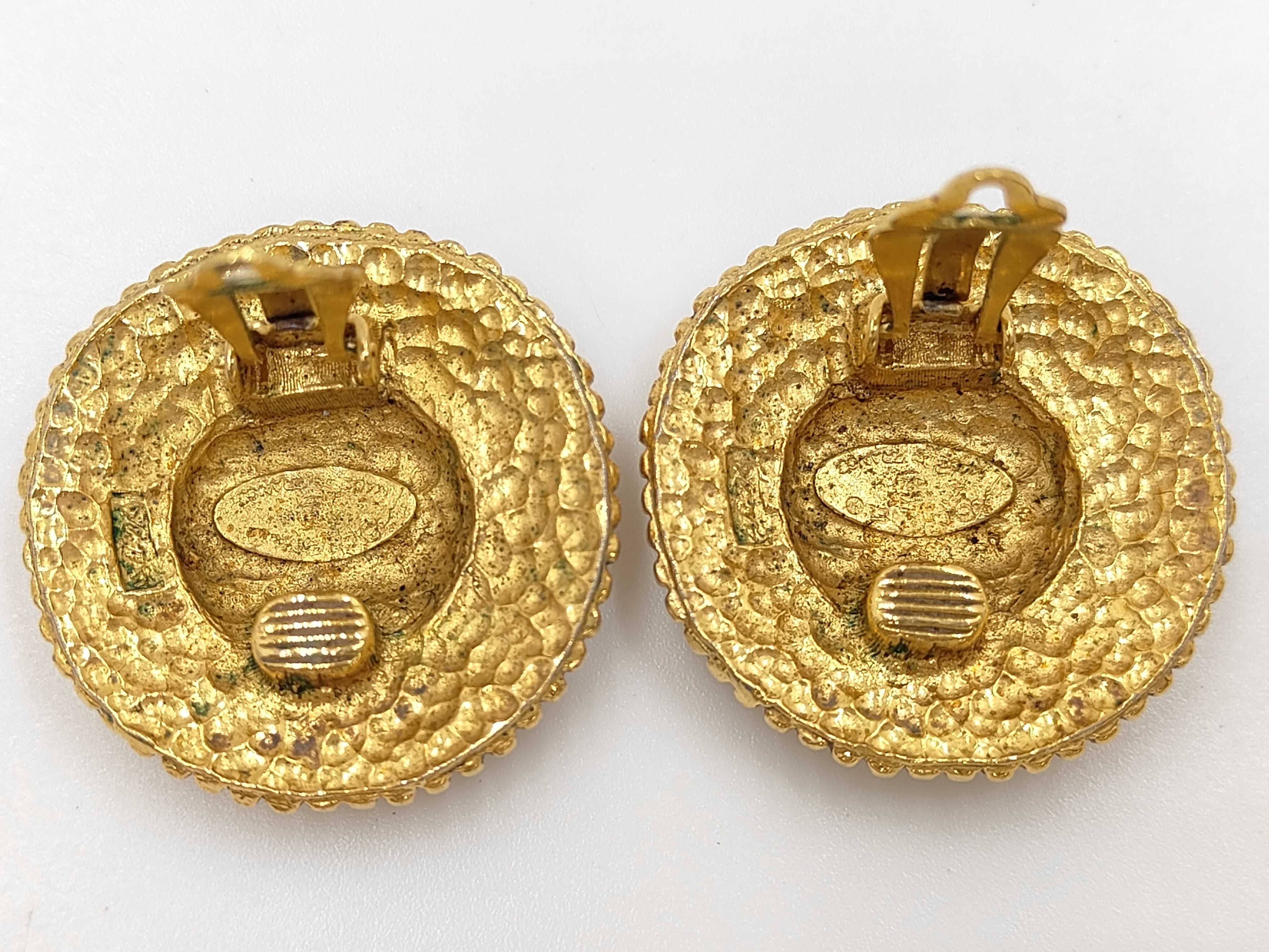 Coco Mark Logo Round Earrings (with embroidered design) — view 5