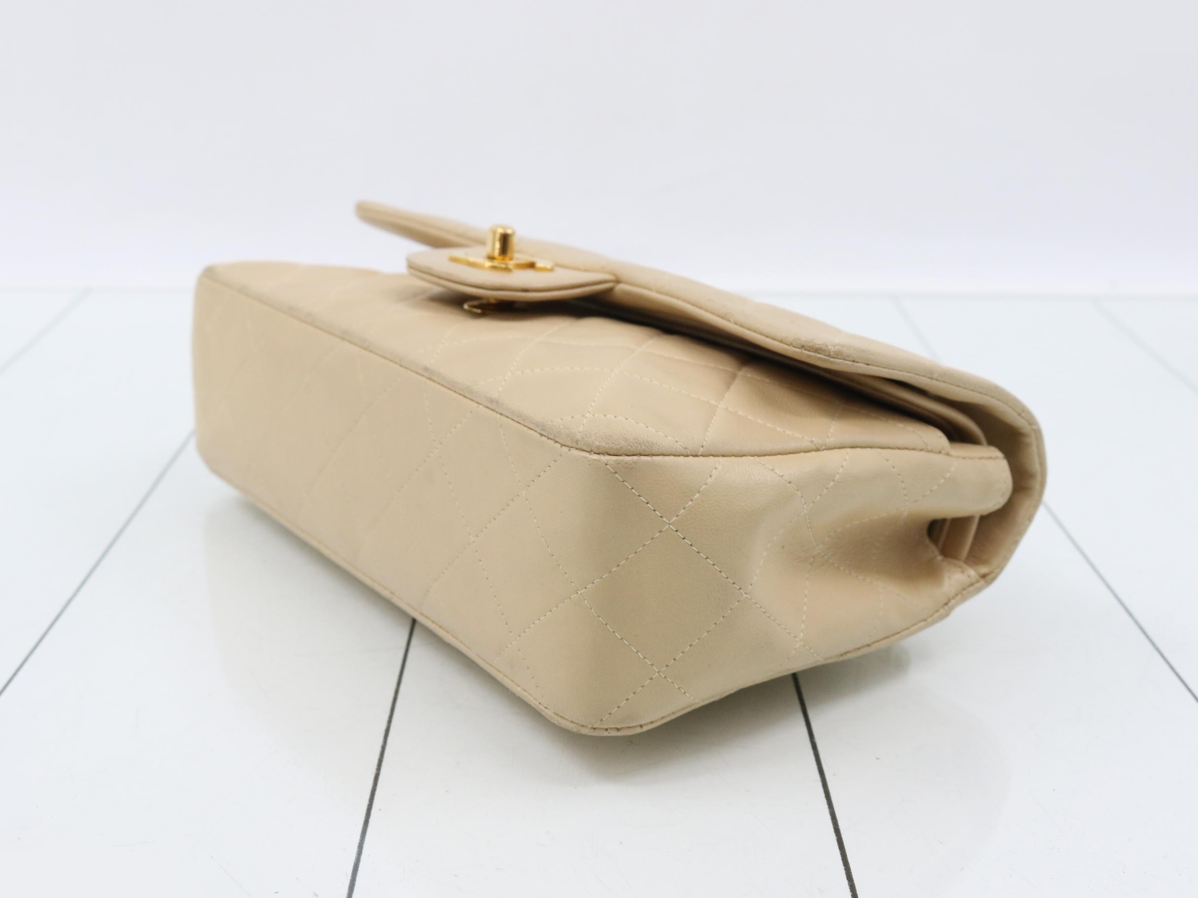 Double chain shoulder bag, beige, with sticker, item number 4. — view 6