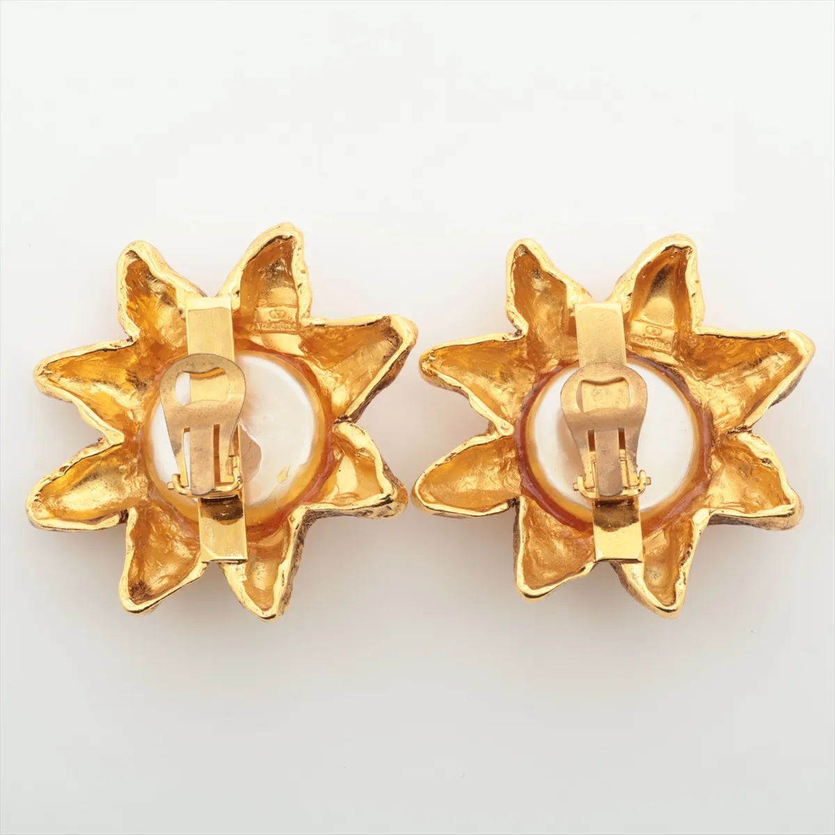 earrings (for both ears), GP x faux pearl, gold, — view 2