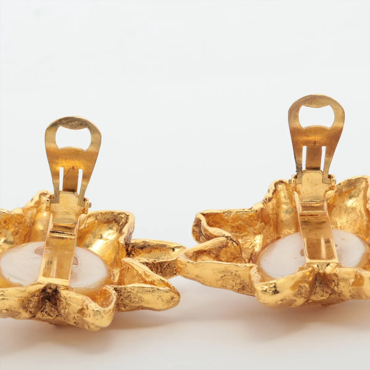 earrings (for both ears), GP x faux pearl, gold, — view 4