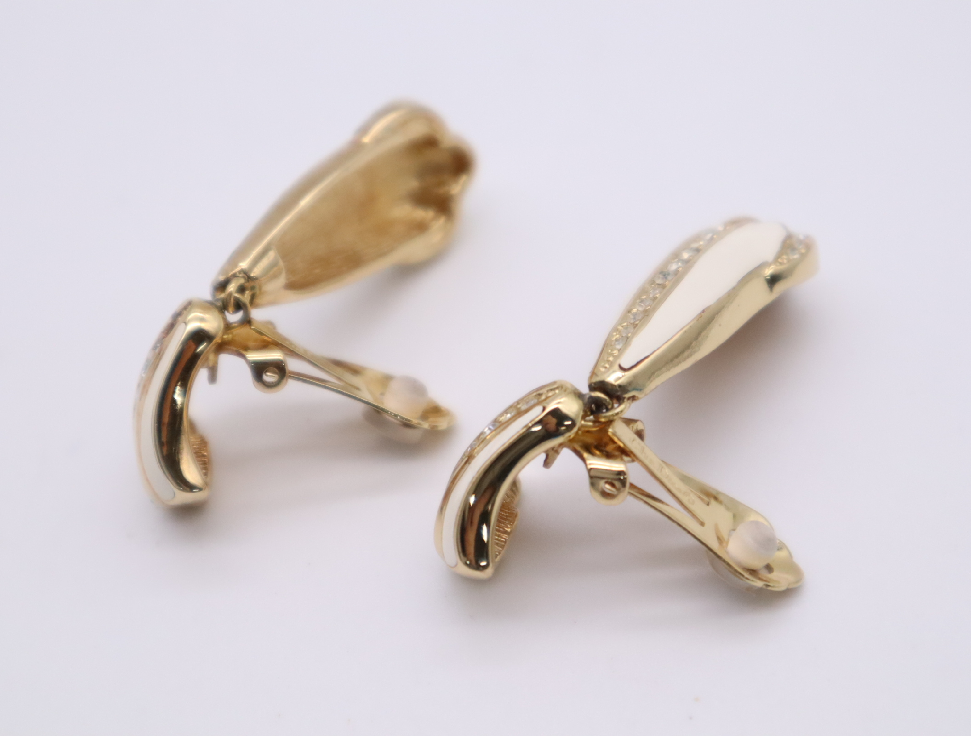 GP/Enamel/Rhinestone Rhinestone Enamel Drop Earrings — view 3