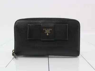 Round zipper long wallet, bag/wallet, black