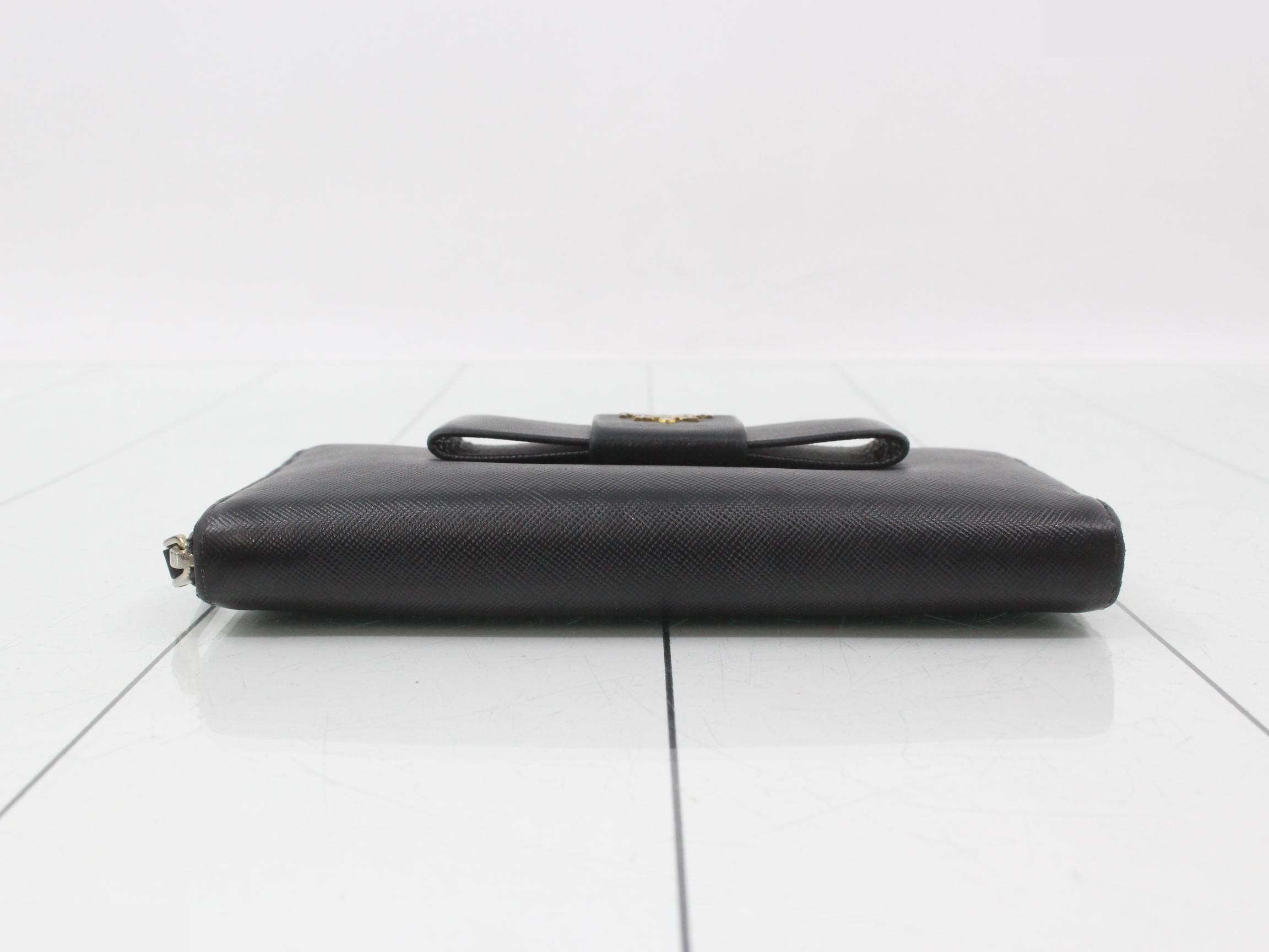 Round zipper long wallet, bag/wallet, black — view 3