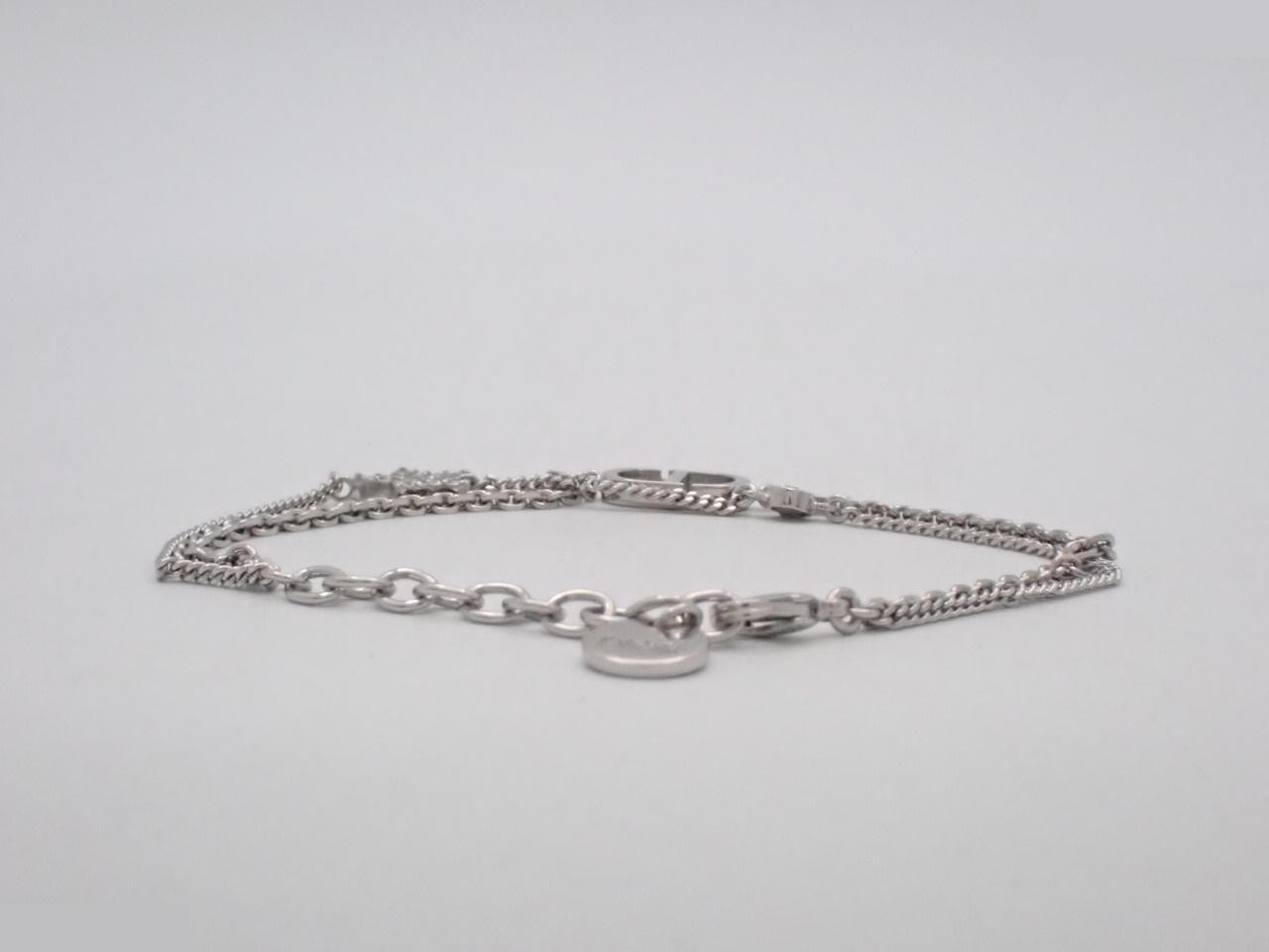 CD Star Rhinestone Bracelet, Silver, Wrist Circumference Approx. 18cm — view 2