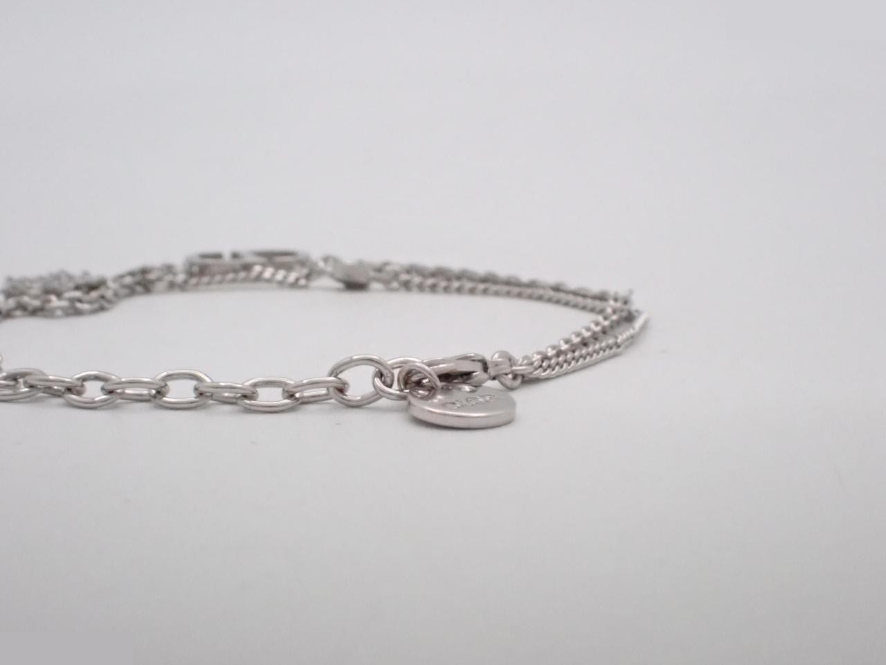 CD Star Rhinestone Bracelet, Silver, Wrist Circumference Approx. 18cm — view 3