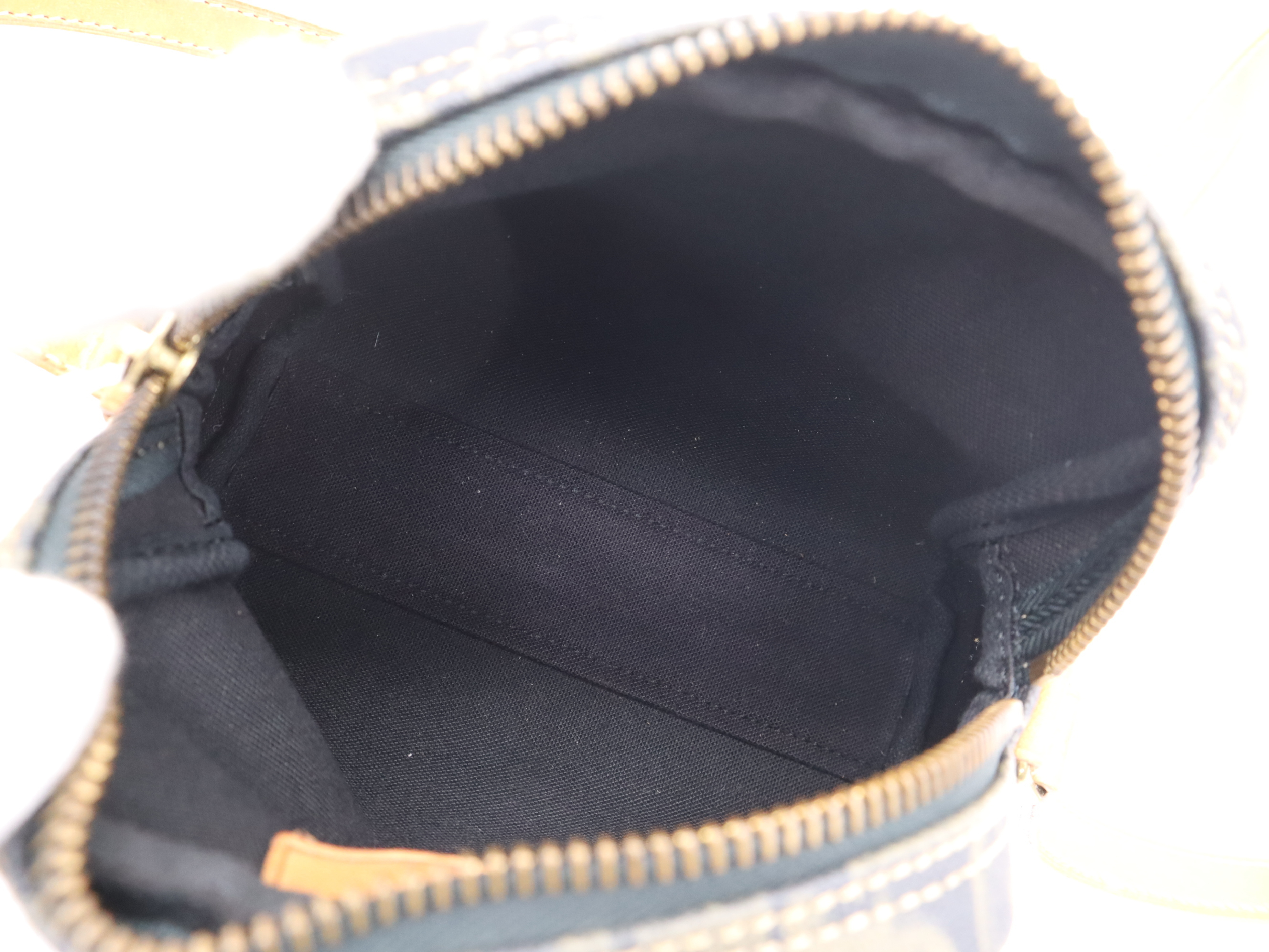 PVC x Leather Vintage Trotter Shoulder Bag, Gray, Gold Hardware — view 12