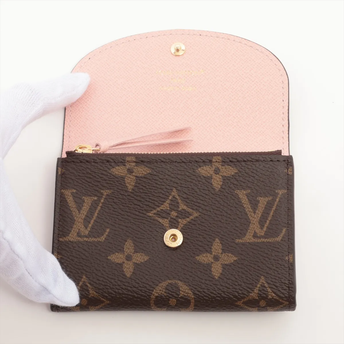 Monogram Portemonnaie Rosalie M62361 Rose Ballerine Coin Case (RFID detected) — view 3