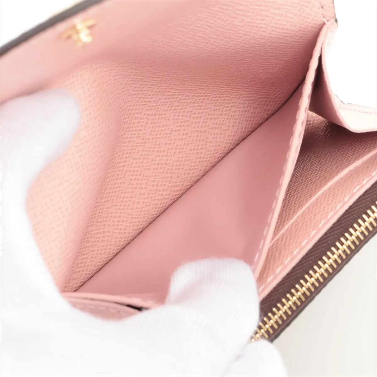 Monogram Portemonnaie Rosalie M62361 Rose Ballerine Coin Case (RFID detected) — view 4