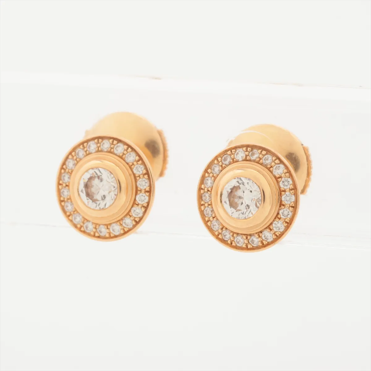 Damour Diamond Earrings 750(PG) 4.2g ZL9040 Post Distortion — view 3