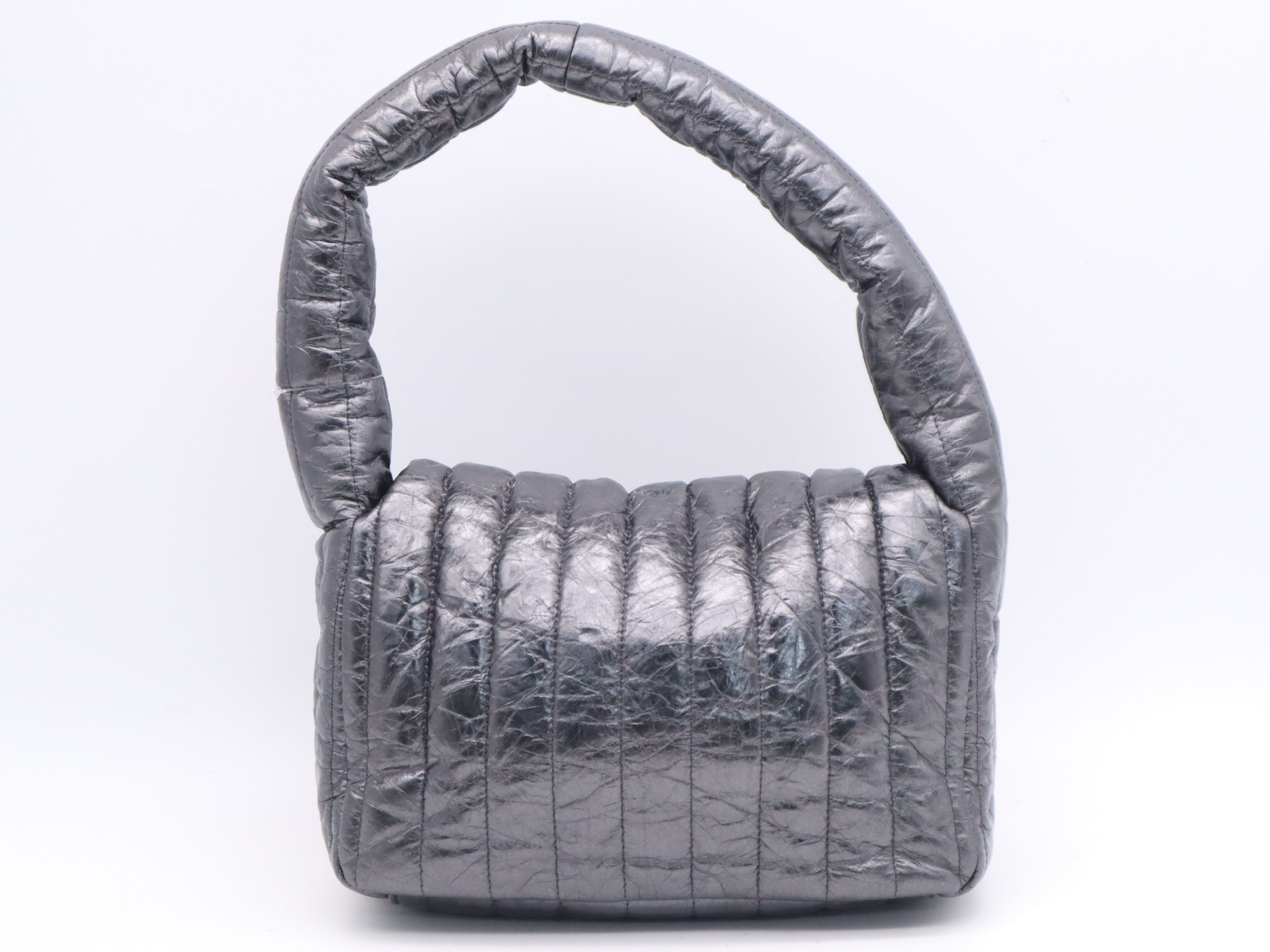 787896 Leather Monaco Metallic One Grey Shoulder Bag with Dust Bag — view 2