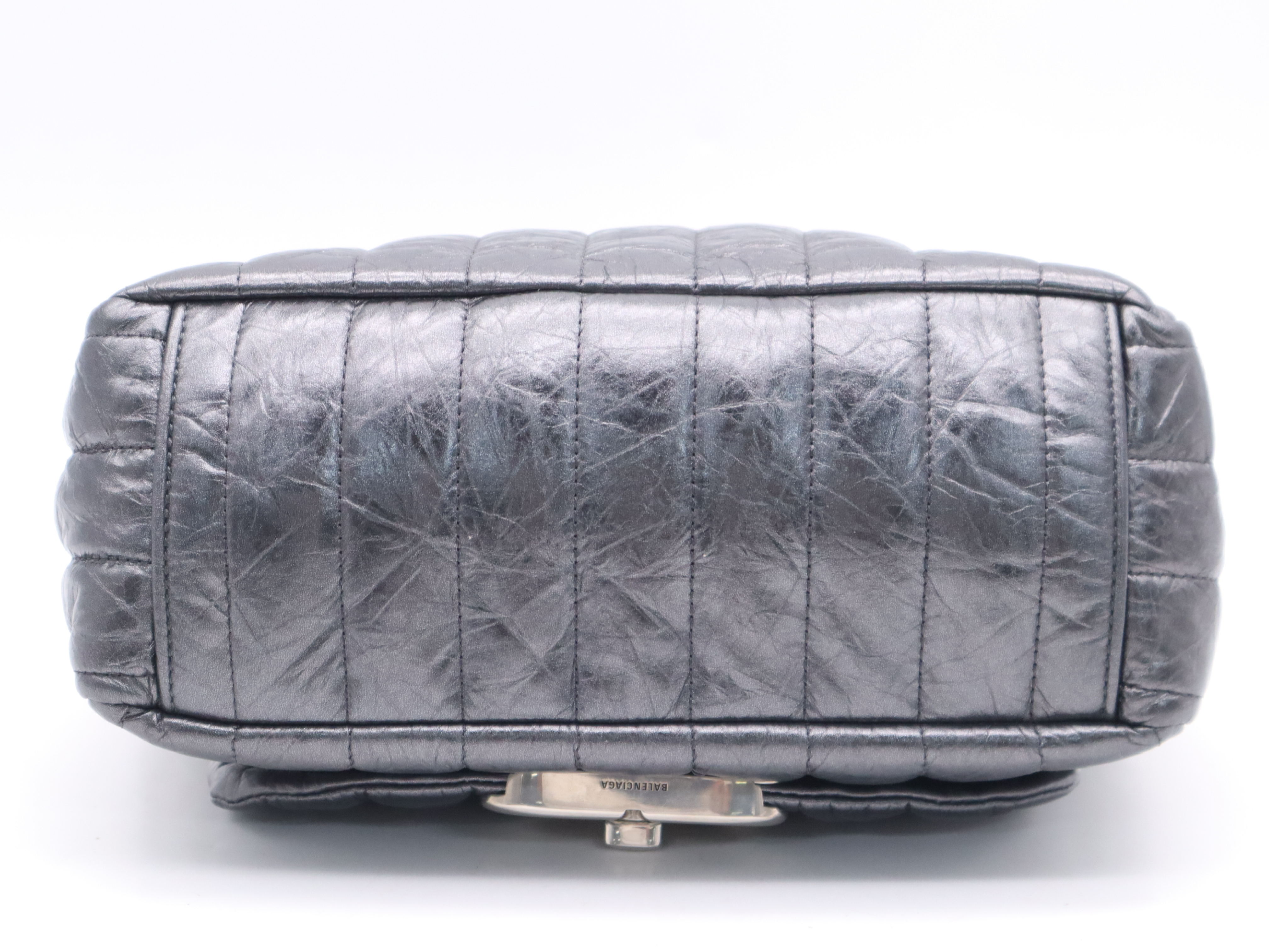 787896 Leather Monaco Metallic One Grey Shoulder Bag with Dust Bag — view 4