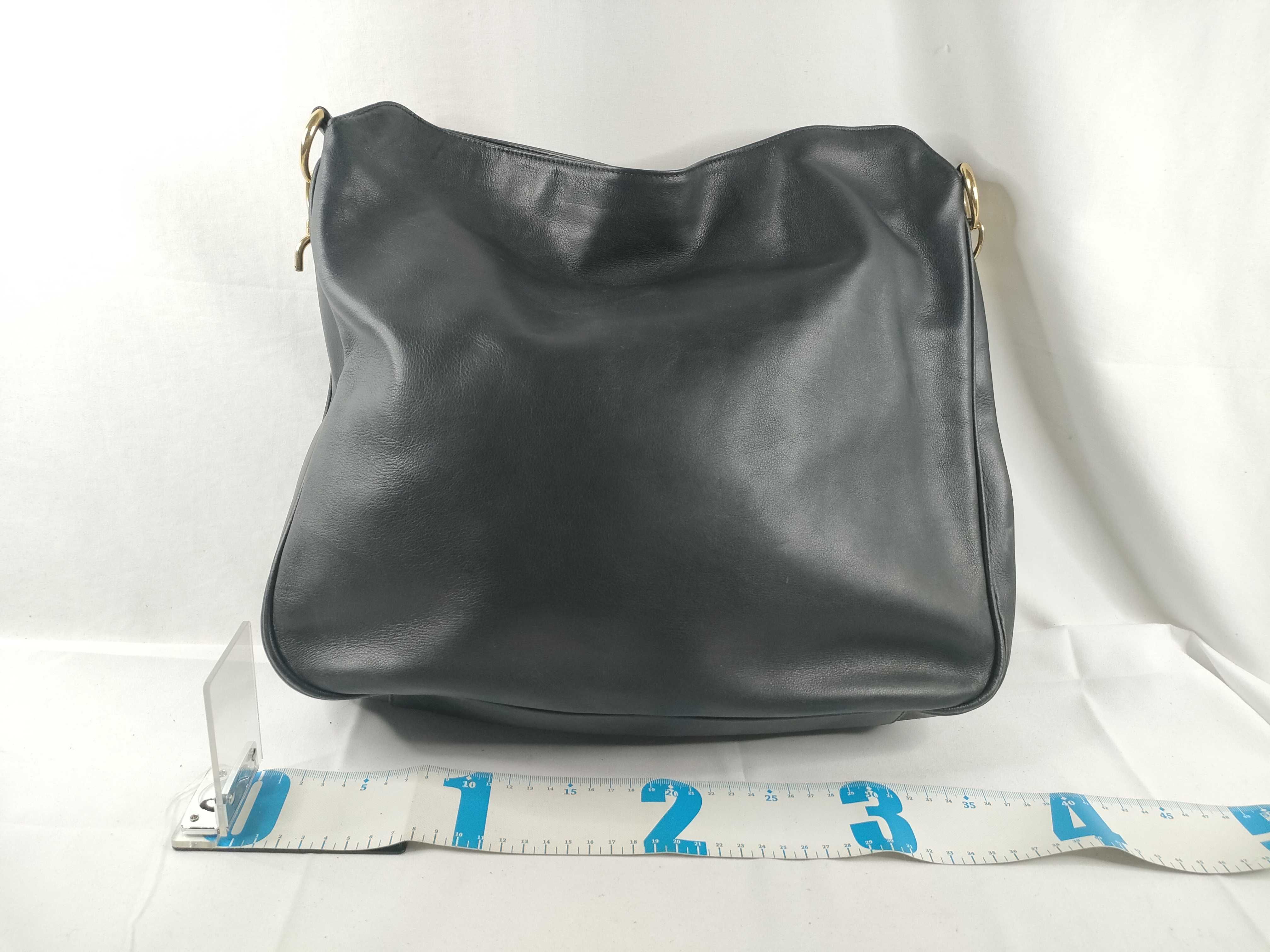 Bamboo Black Leather Handbag — view 2