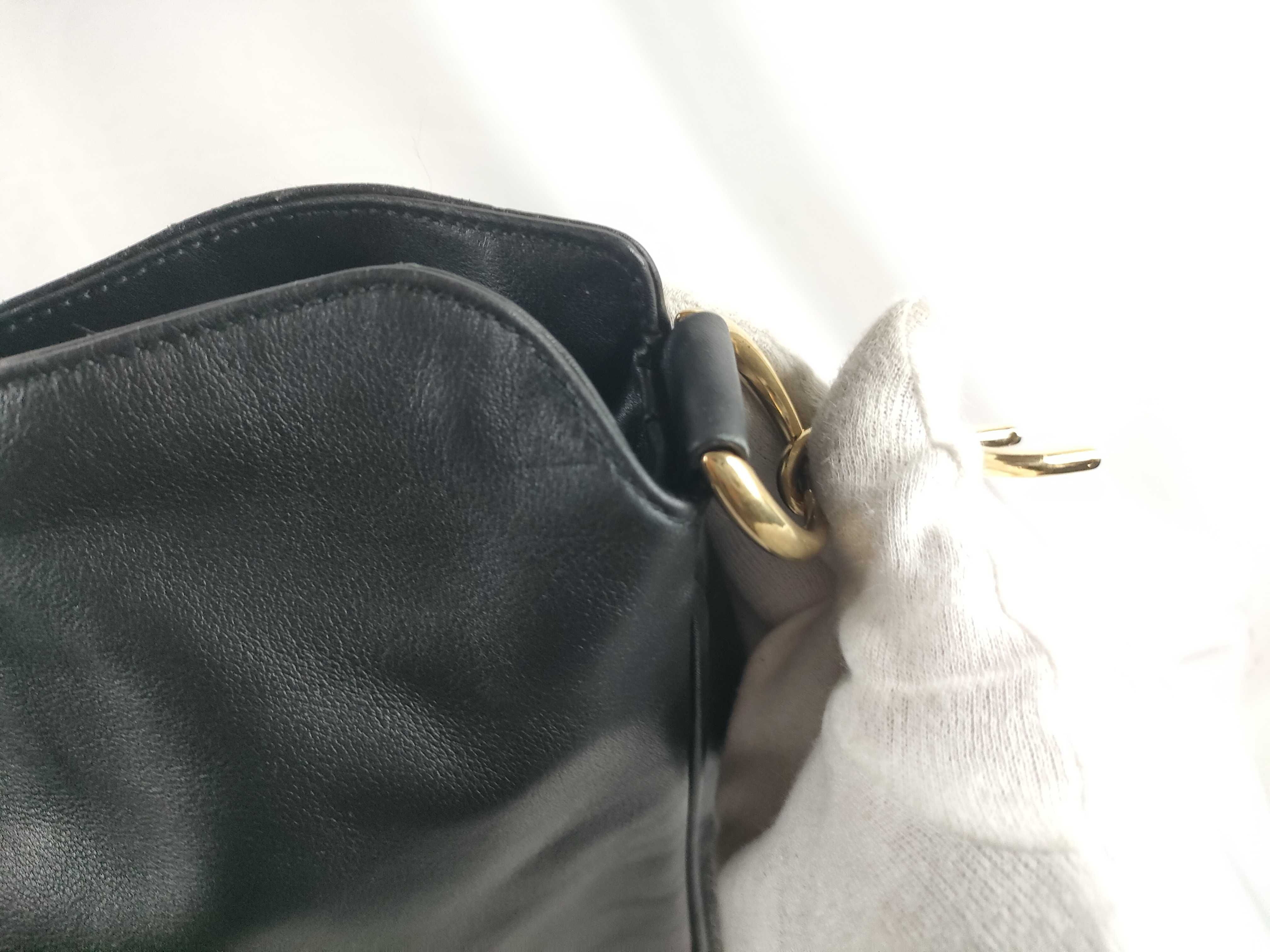 Bamboo Black Leather Handbag — view 7