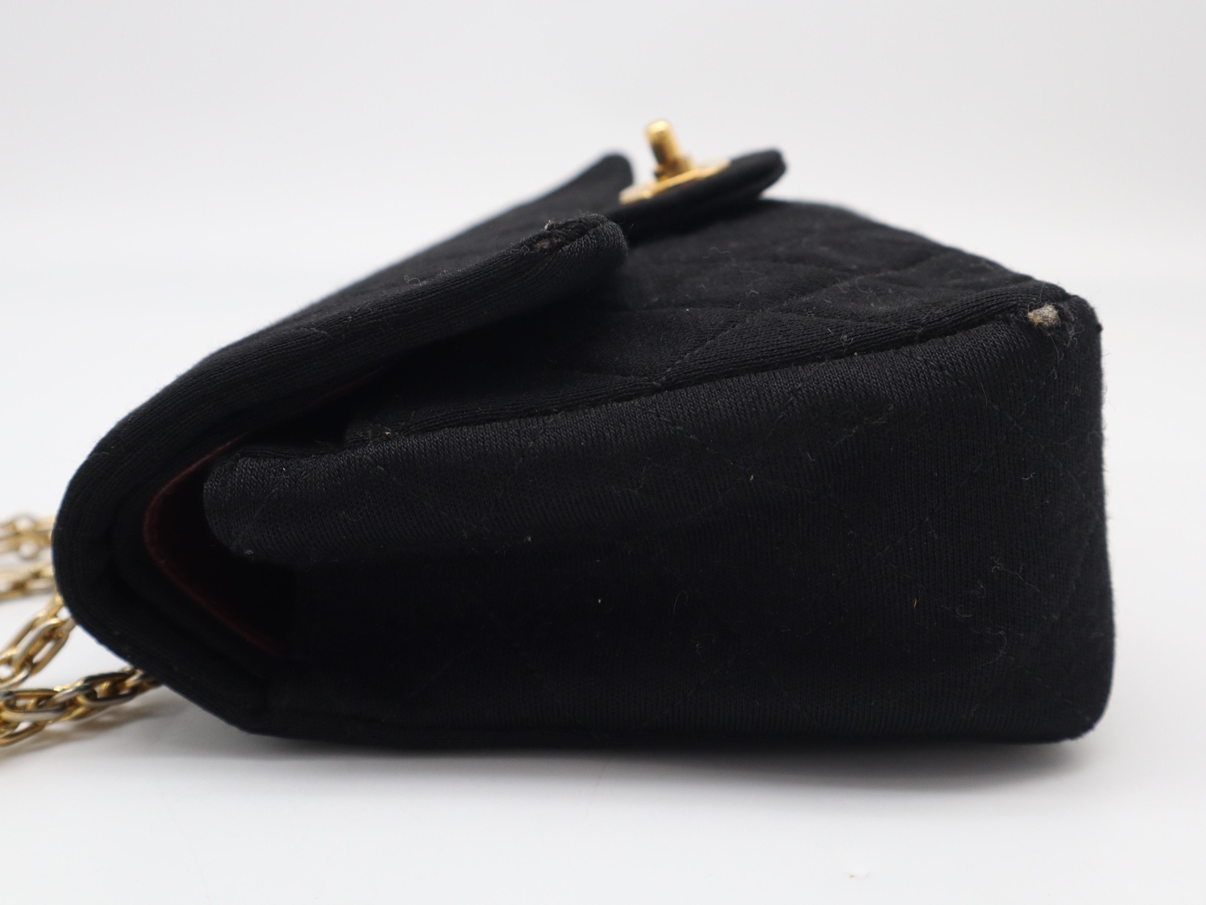 Cotton Jersey Matelassé 25 Double Flap Double Chain Gold Hardware Black Seal Card 1635184 Shoulder Bag — view 3