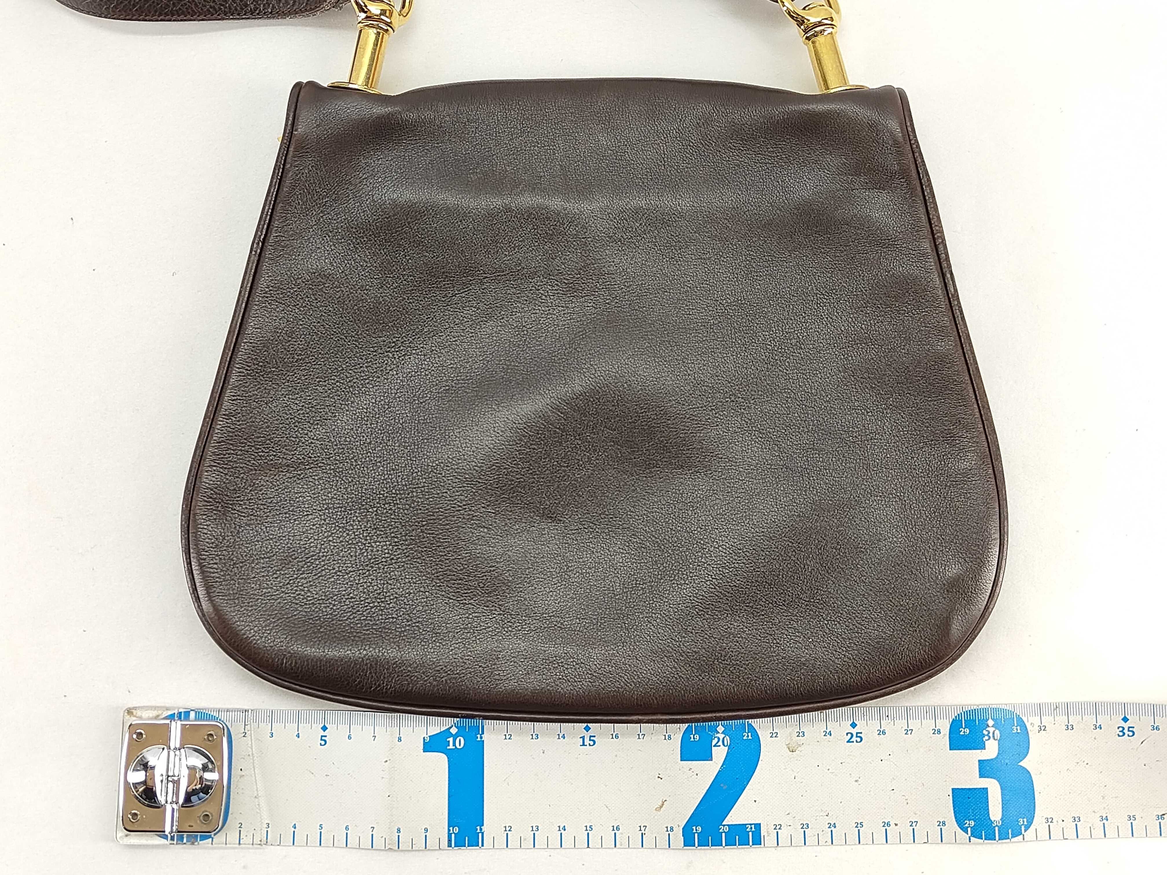 brown leather shoulder bag — view 2