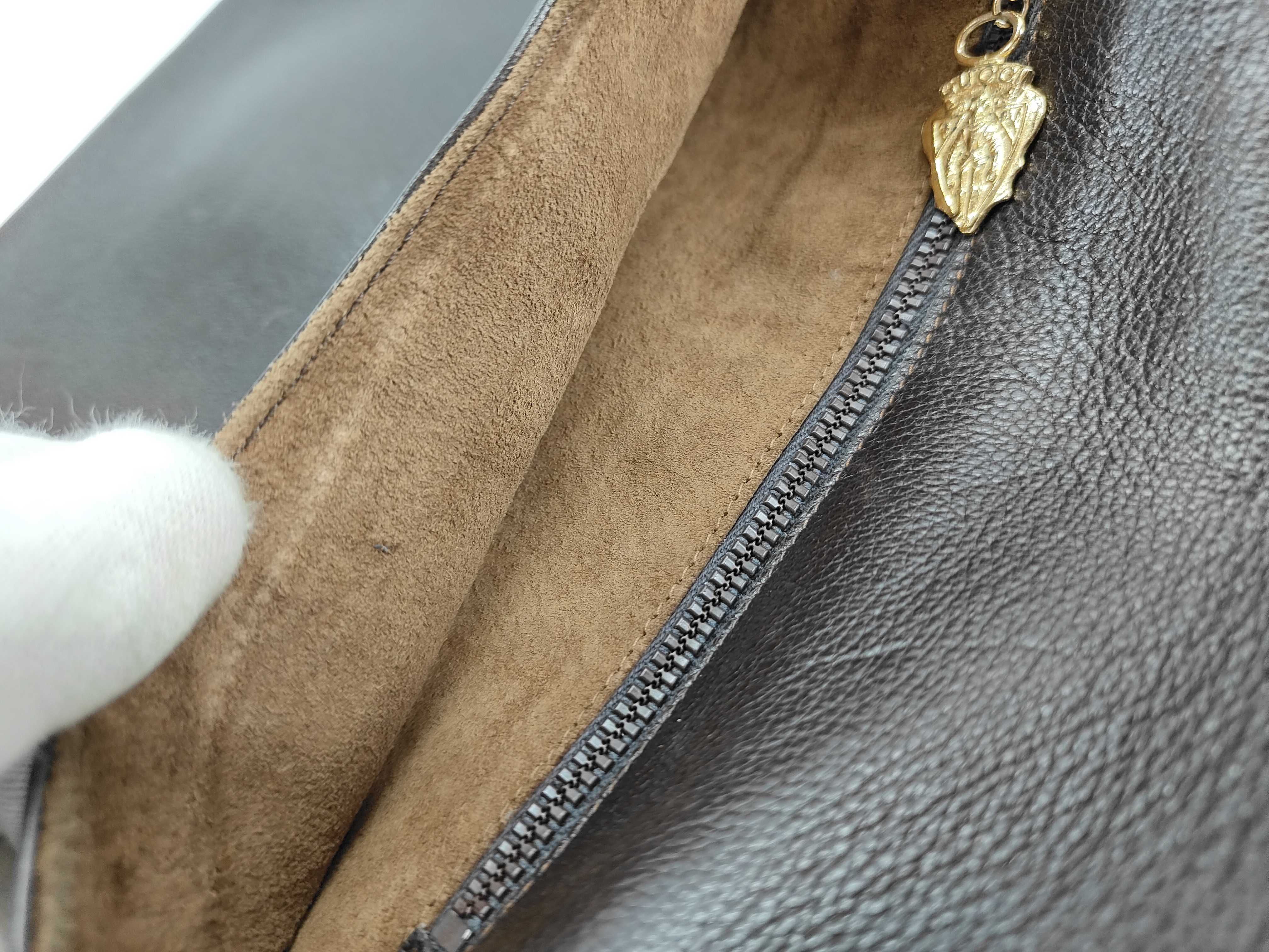 brown leather shoulder bag — view 12
